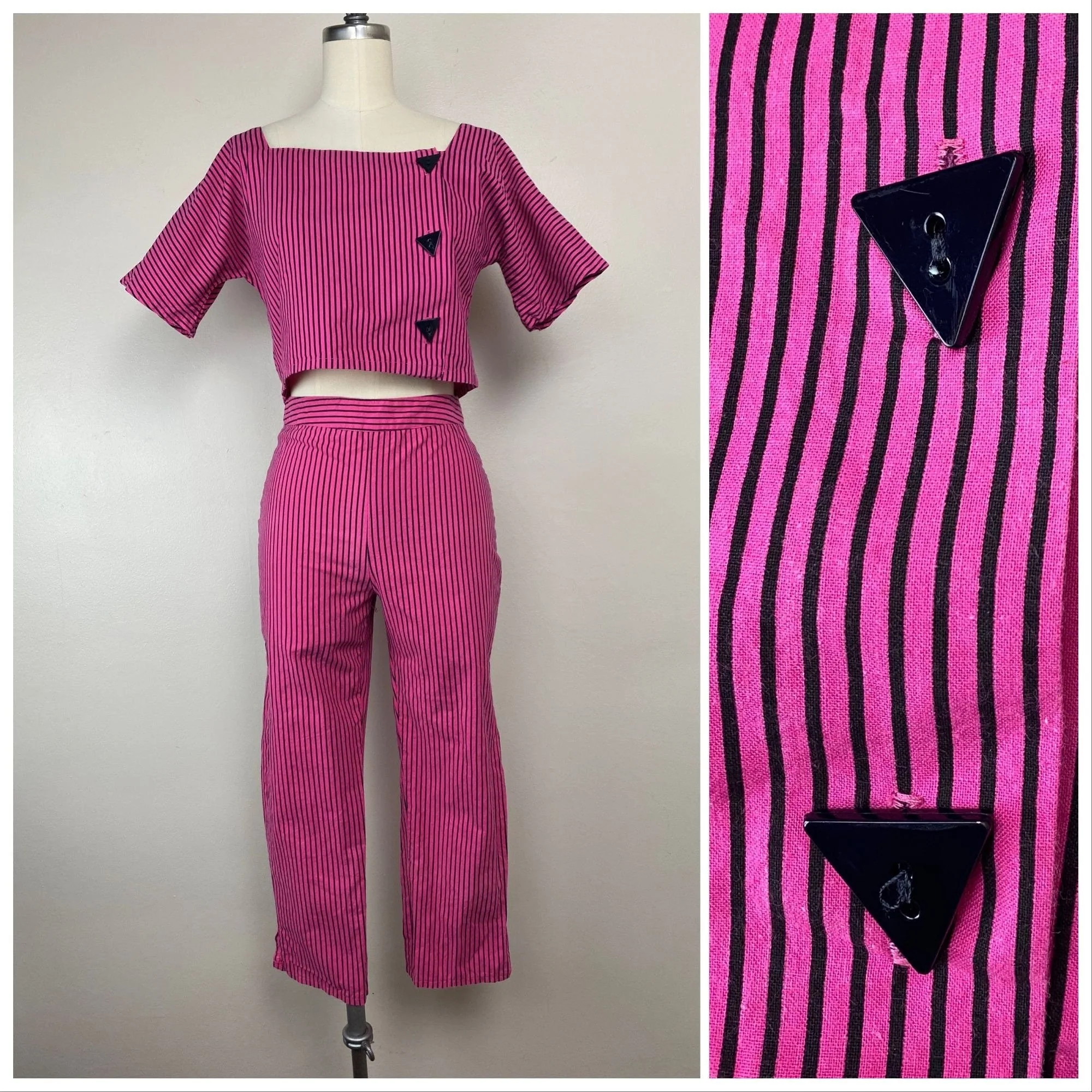Vintage 80s Crop Top and Pants Set by En Chante - Image 4