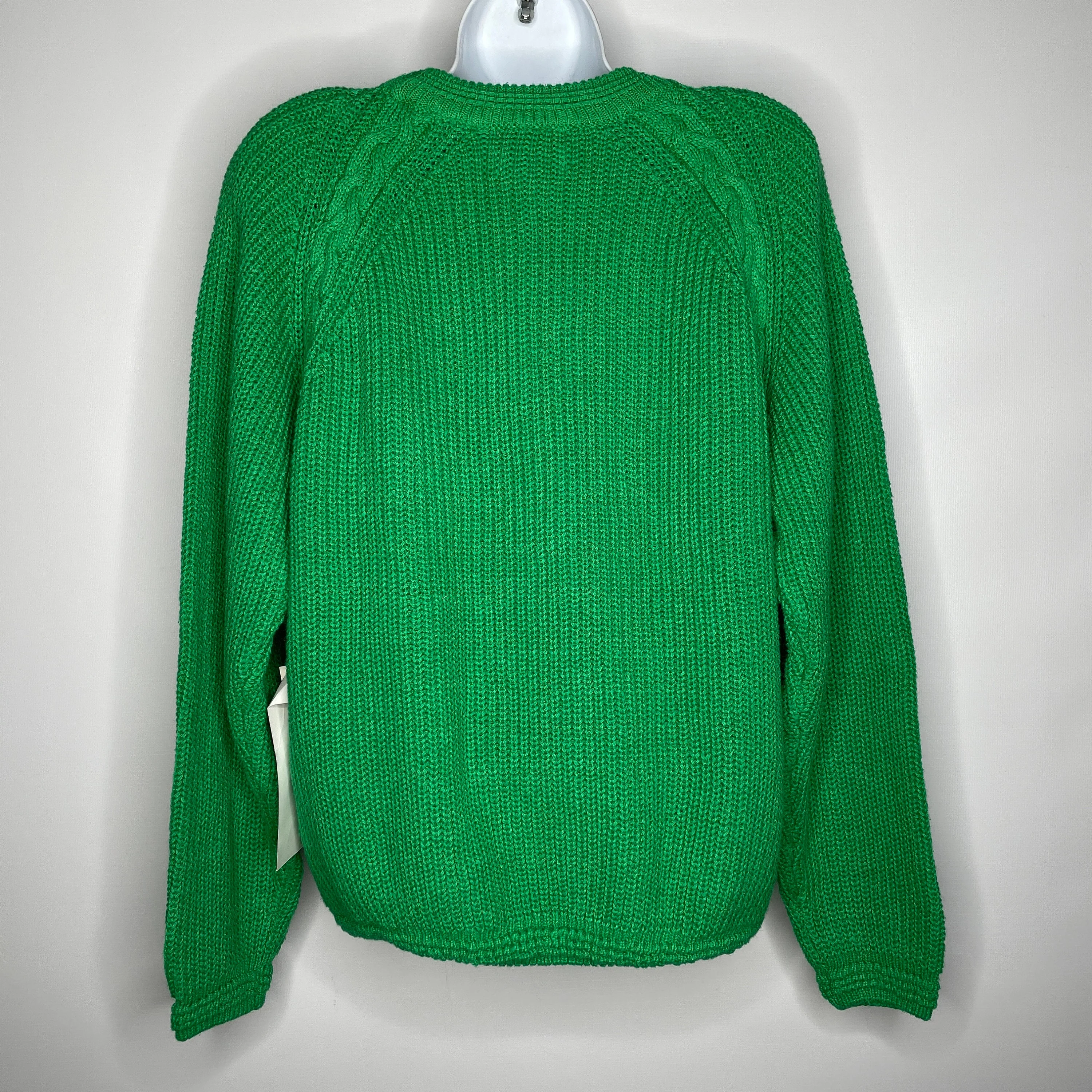 Vintage 80s Deadstock Chaus Sport Kelly Green Cable Knit Jumper Sweater by Chaus Sport Additions - Image 5