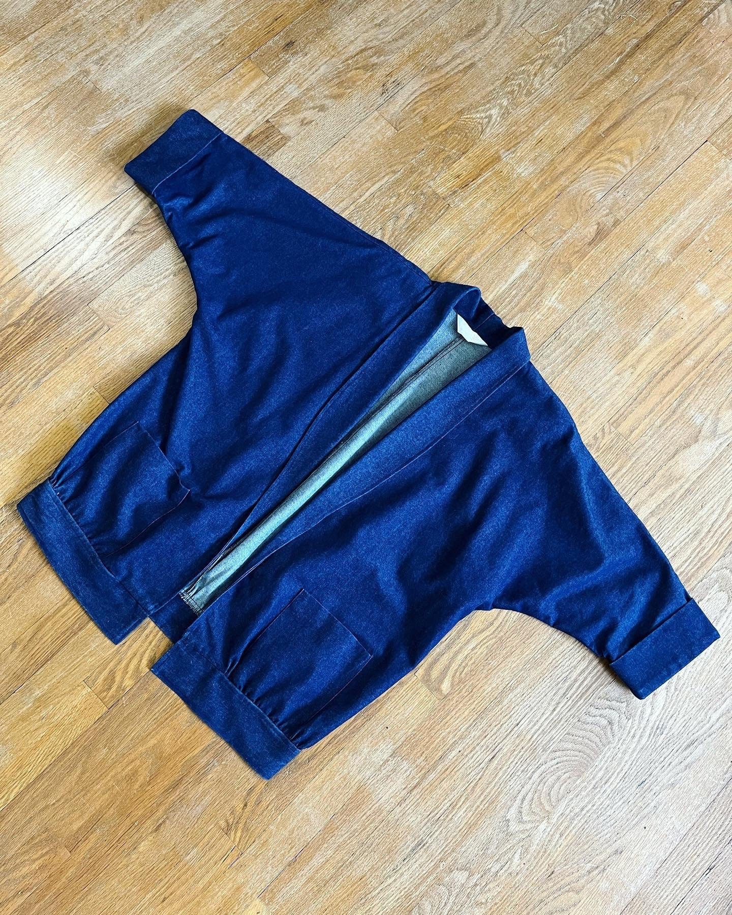 Vintage 80s Denim Dolman Sleeve Cocoon Coat with Shawl Collar by Jaylan Of California - Image 10