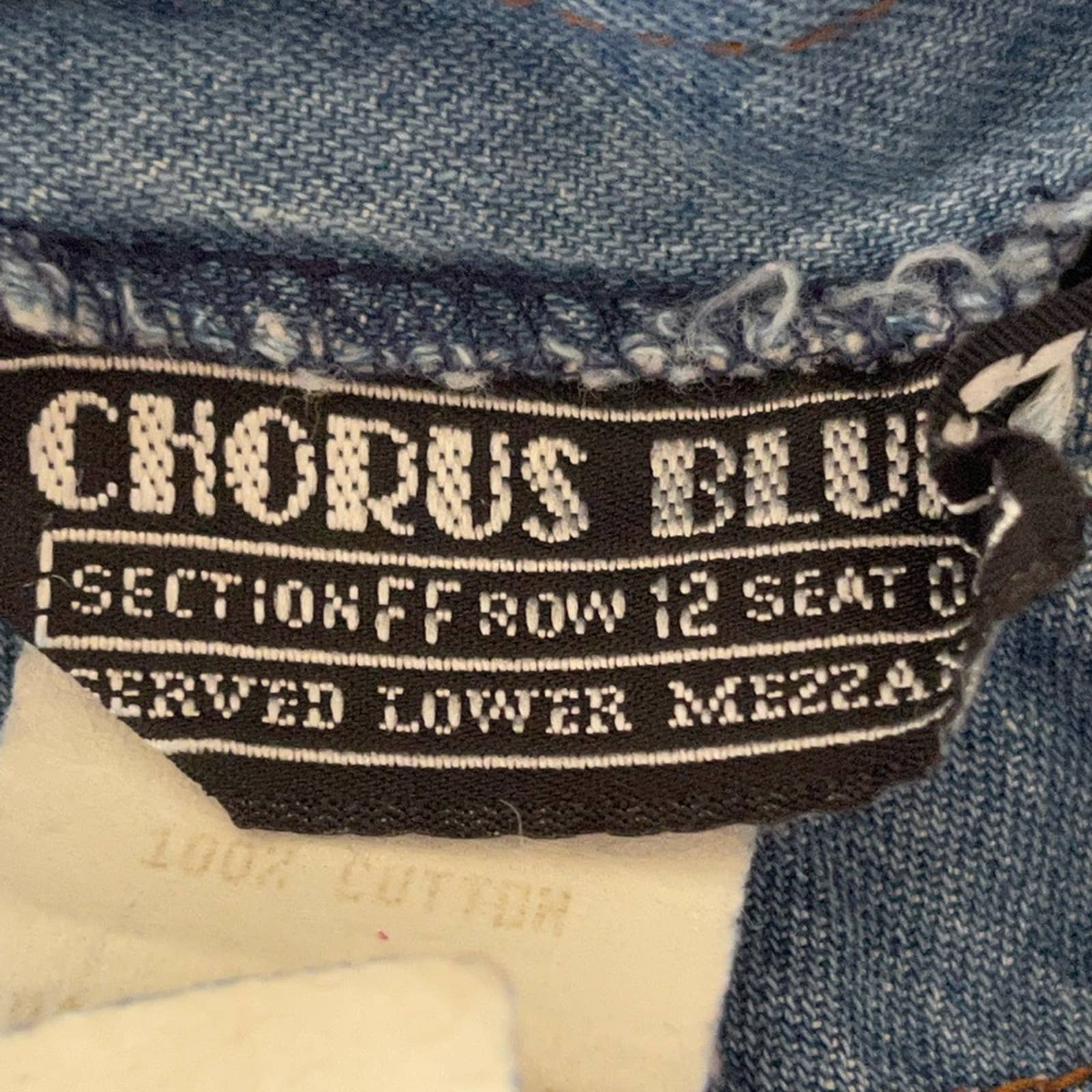 Vintage 80s Denim Dress Full Swing Skirt Long Sleeve M/l Fit Made Usa Pockets by Chorus Blues - Image 4