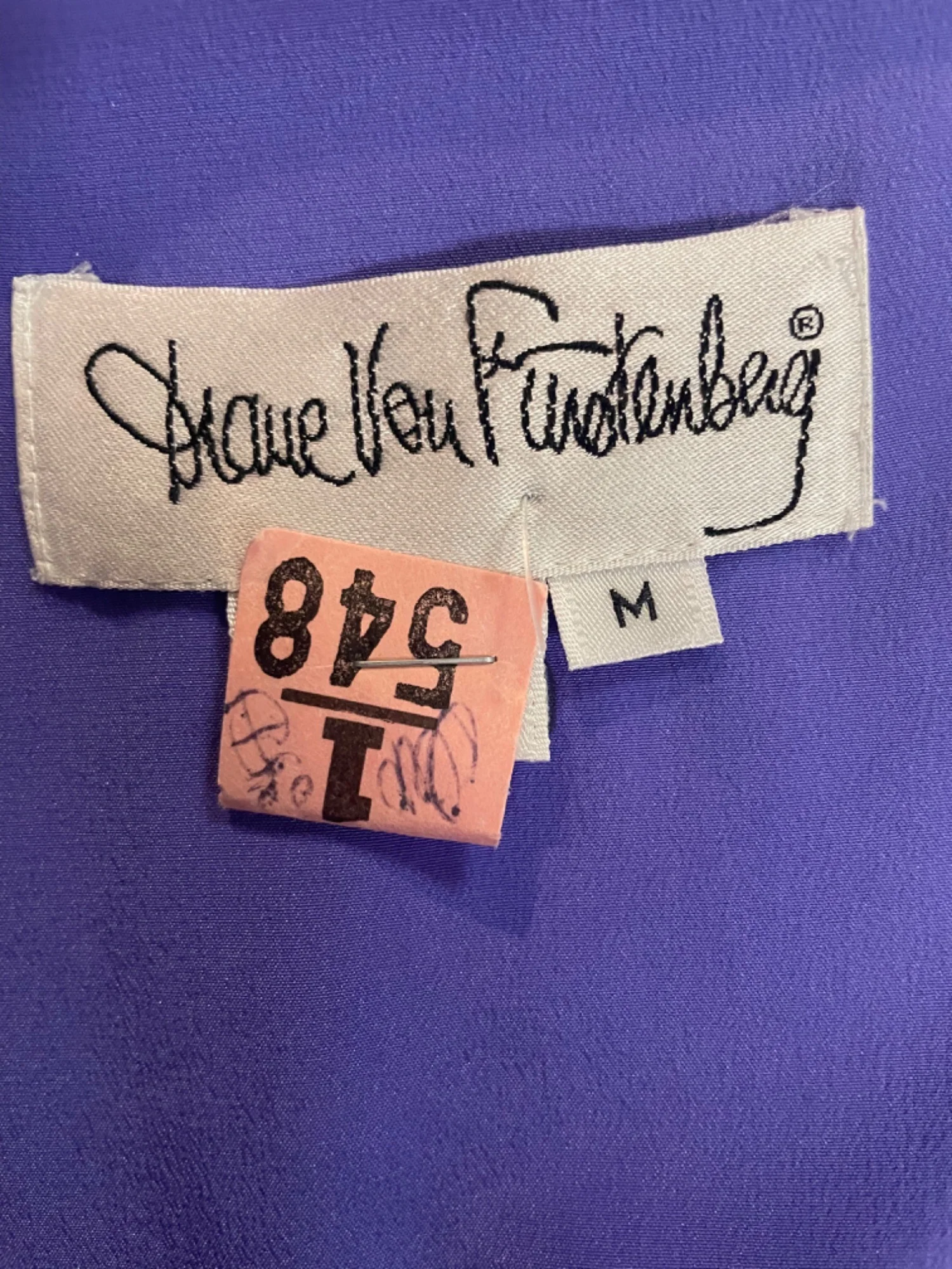 Vintage 80s Diane Von Furstenberg Purple Silk Tunic Blouse by Diane Von Furstenberg - Image 4