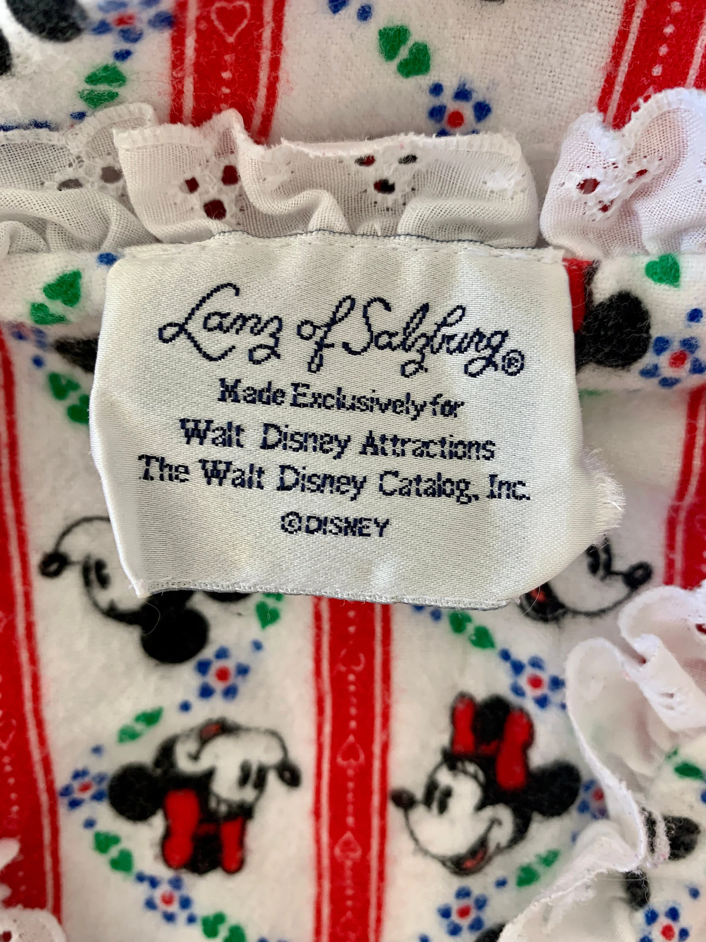 Vintage 80s Disney Mickey Mouse Soft Cotton Flannel Nightgown Sz M / L by Lanz of Salzburg - Image 7