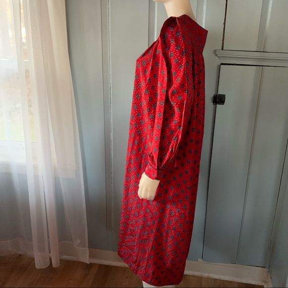 Vintage 80s Dress Shoulder Treatment Foulard Print by Gloria Vanderbilt - Image 2