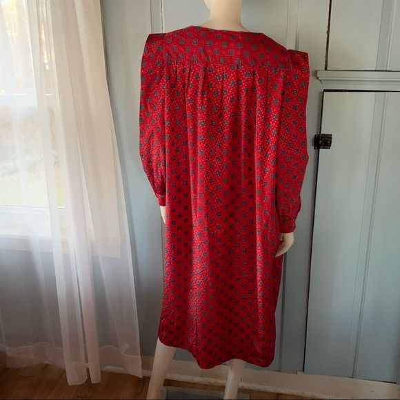 Vintage 80s Dress Shoulder Treatment Foulard Print by Gloria Vanderbilt - Image 3