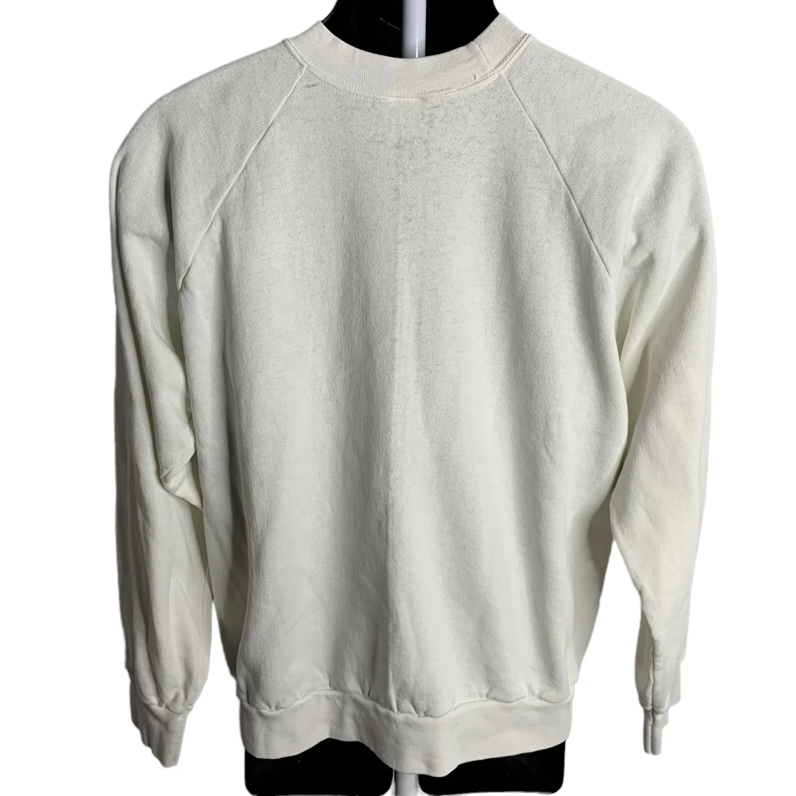 Vintage 80s Ellis Island Crewneck Sweatshirt Xl White Pullover Long Sleeves by Signal - Image 4