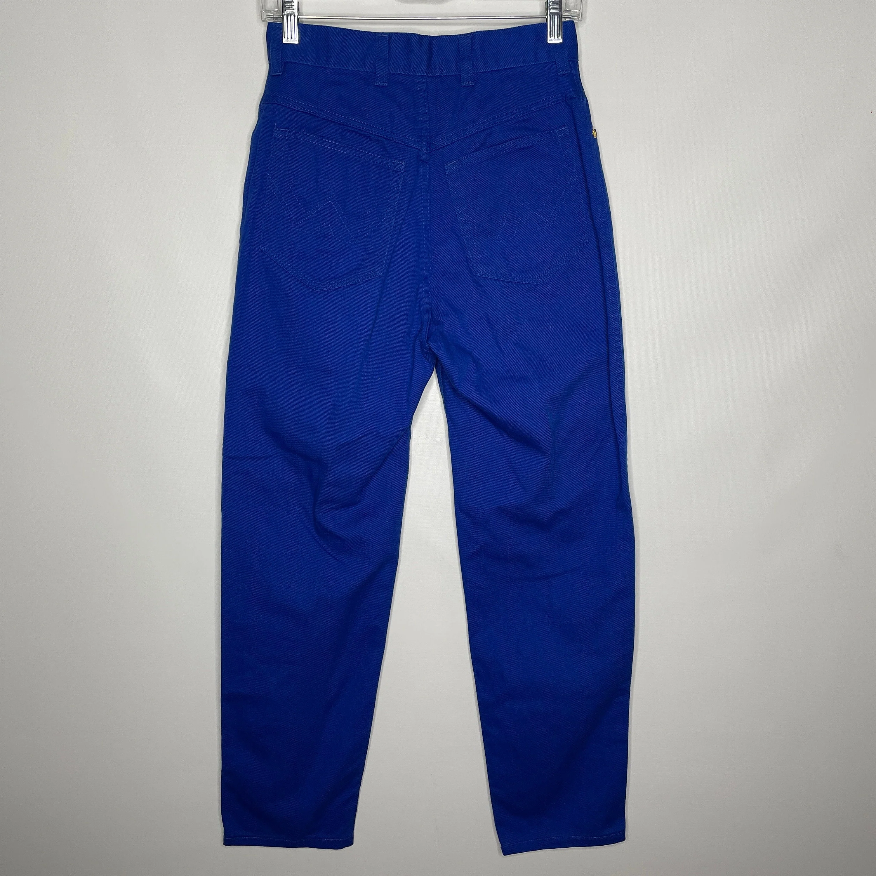 Vintage 80s Escada Royal Blue Denim High Waisted Tapered Leg Mom Jeans by Escada - Image 3