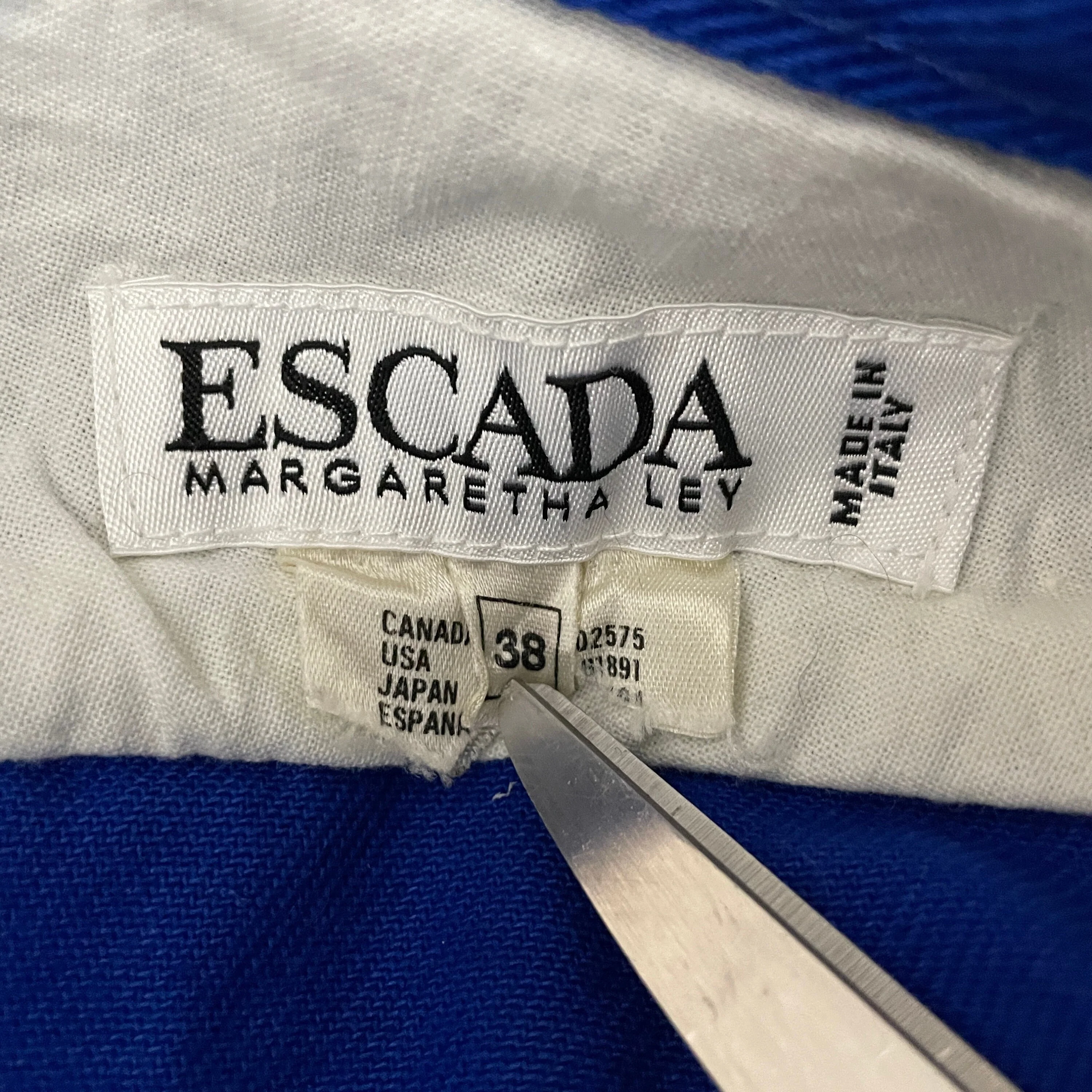 Vintage 80s Escada Royal Blue Denim High Waisted Tapered Leg Mom Jeans by Escada - Image 5