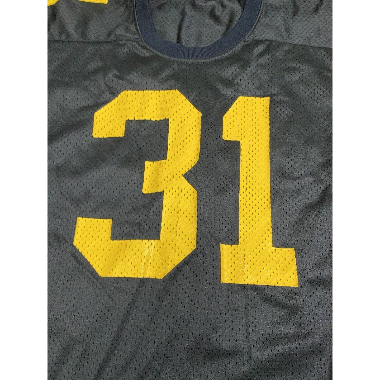 Vintage 80s Football Jersey High School Spanjan Usa Size 44 Black Yellow 31 by Spanjan - Image 3