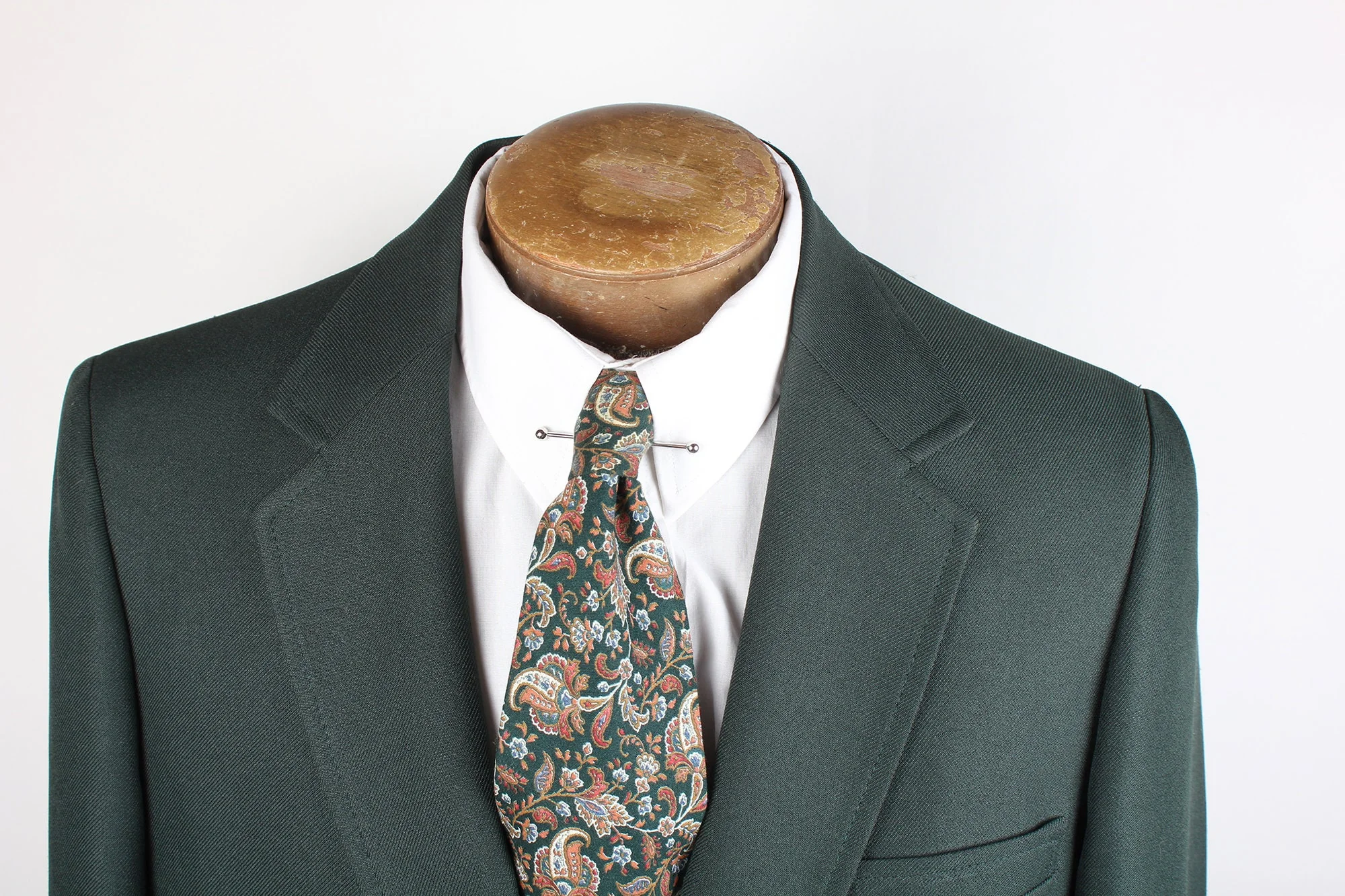 Vintage 80s Forest Green Preppy Sport Coat Brass Buttons Preppy Style - Image 2