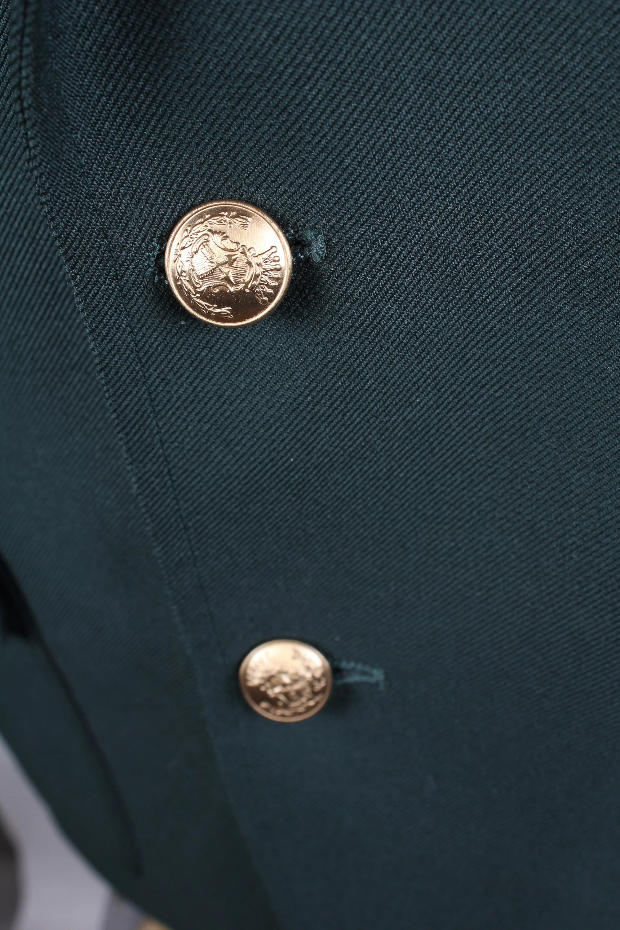 Vintage 80s Forest Green Preppy Sport Coat Brass Buttons Preppy Style - Image 4