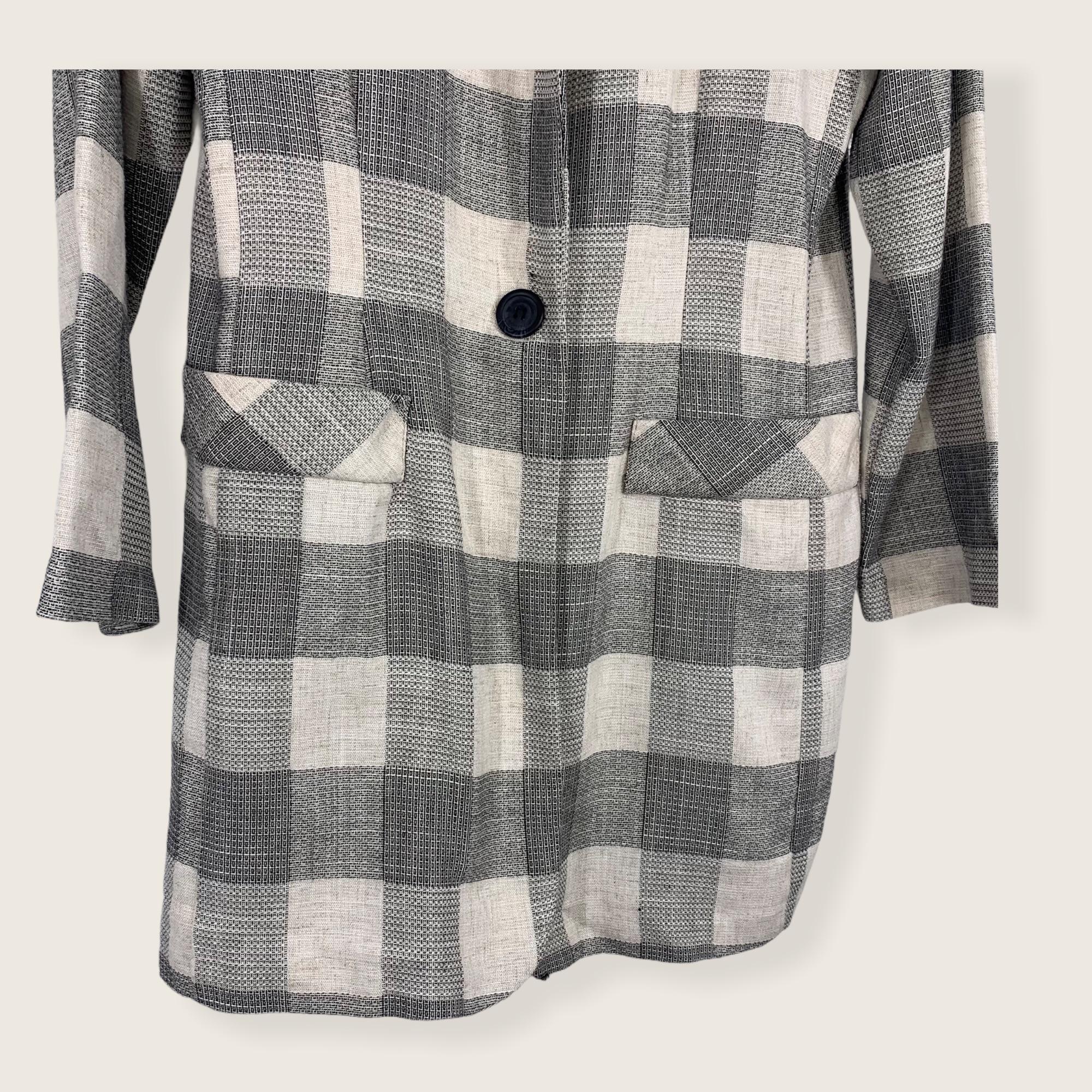 Vintage 80s Gray Big Checkered Blazer Large by Xtrmz - Image 3