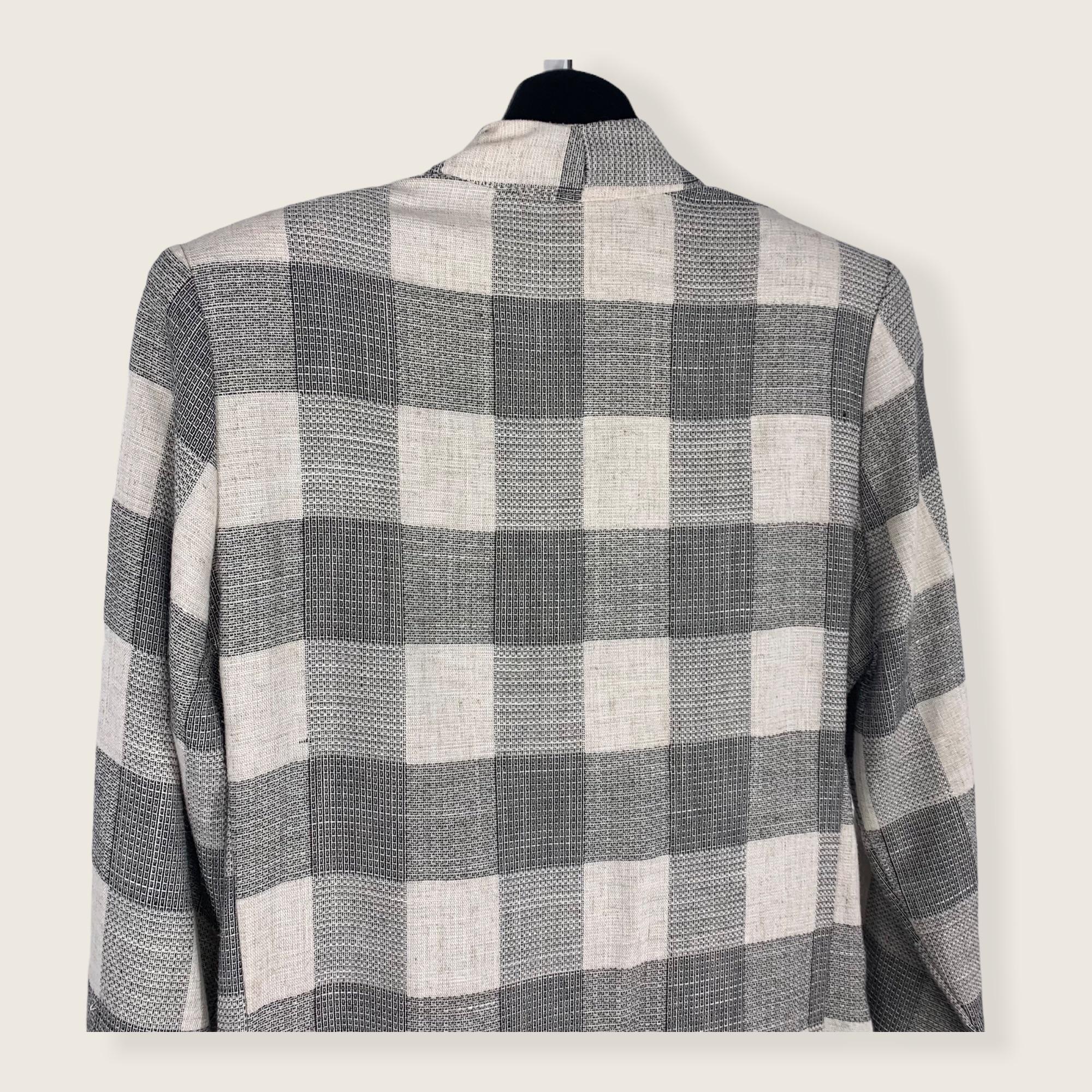 Vintage 80s Gray Big Checkered Blazer Large by Xtrmz - Image 5