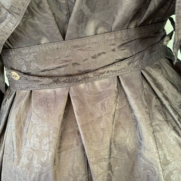 Vintage 80s Gray Trench Coat Tonal Floral Dark Gray by London Fog - Image 8