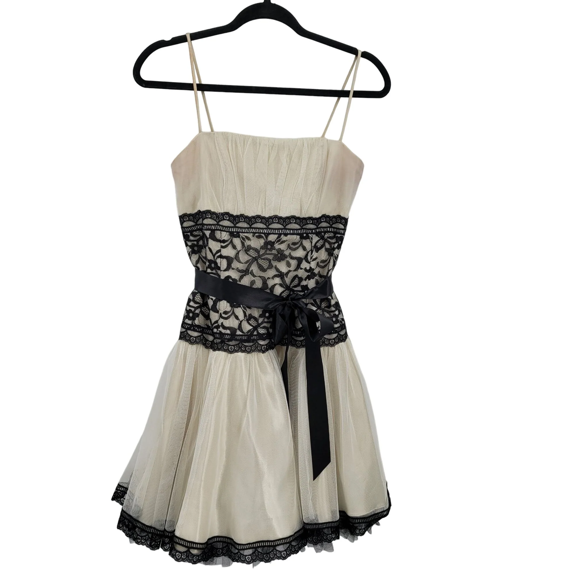 Vintage 80s Gunne Sax Dress Formal Holiday Lace Fit and Flare Mini Maid Ivory Xs by Jessica McClintock - Image 13