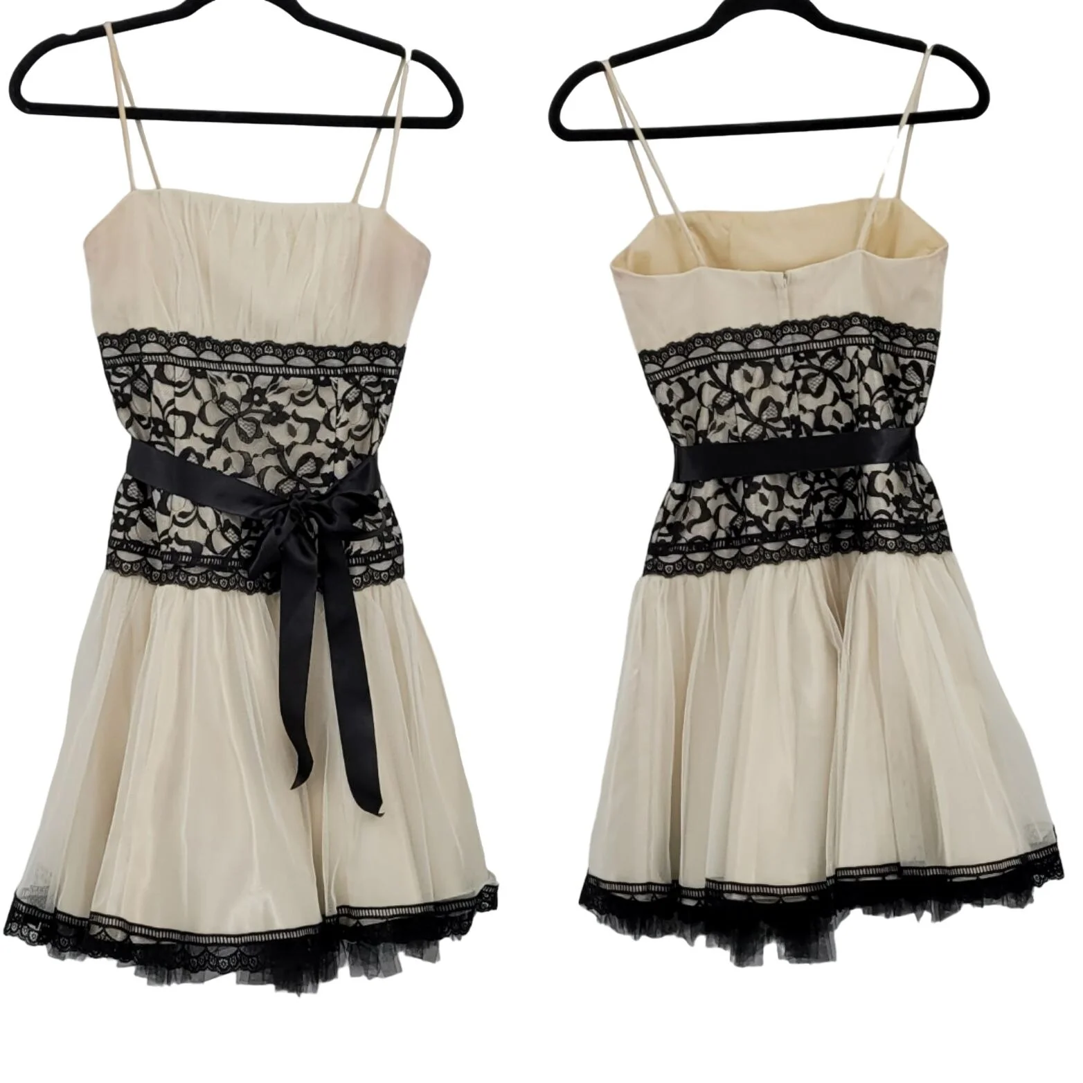 Vintage 80s Gunne Sax Dress Formal Holiday Lace Fit and Flare Mini Maid Ivory Xs by Jessica McClintock - Image 2