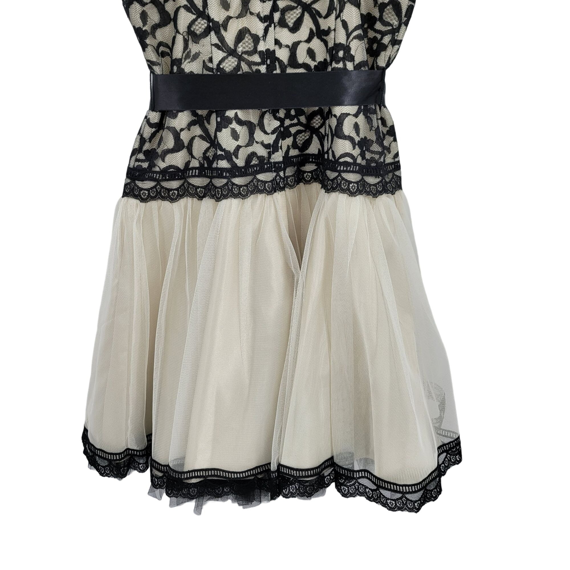 Vintage 80s Gunne Sax Dress Formal Holiday Lace Fit and Flare Mini Maid Ivory Xs by Jessica McClintock - Image 9