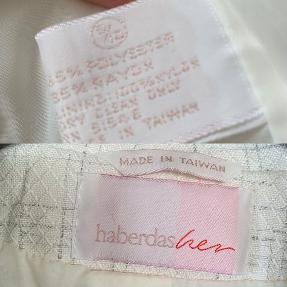 Vintage 80s Haberdasher Piqué Plaid Suit White - Image 7