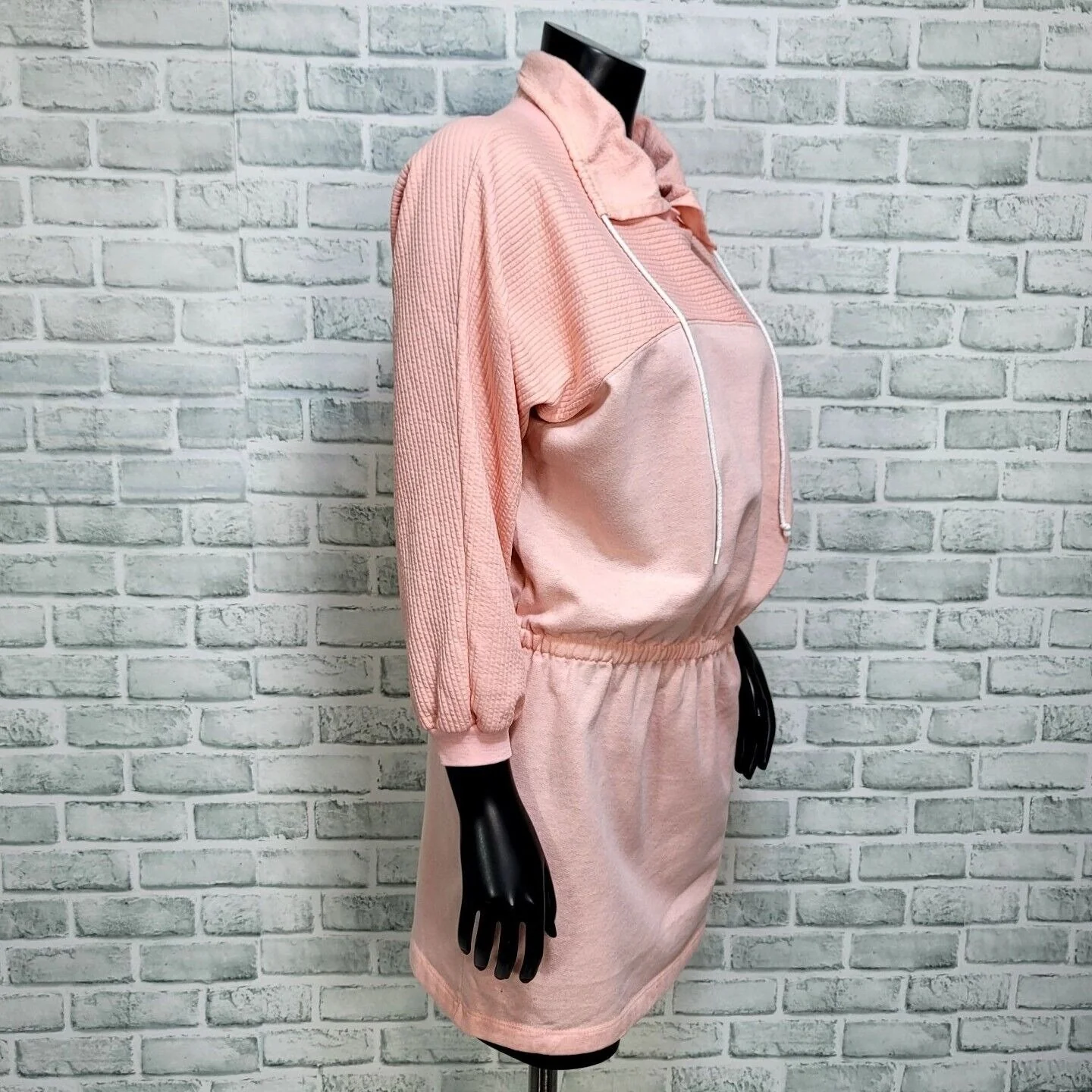 80s Pink Ribbed Dropped Waist Sweatshirt Dress By Hang Ten - Image 6