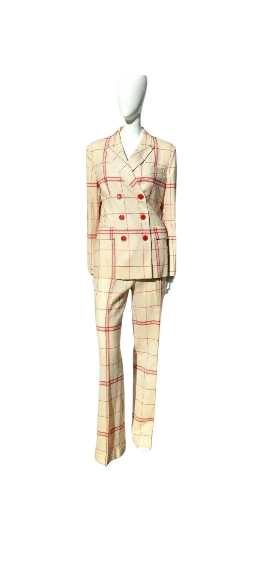 Vintage 80s Iconic Dish Cloth Pant Suit Suit Ensemble Size 12 Jacket and Pants by Moschino - Image 2