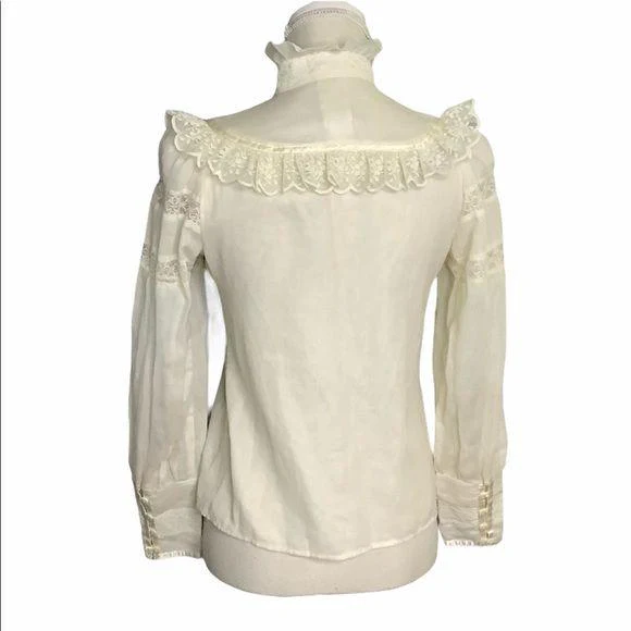 Vintage 80s Jeunes Filles Gunne Sax Button Up Size 12 by Jessica McClintock - Image 2