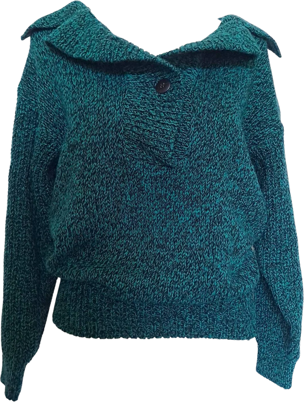 80s Teal And Black Sweater By Just Cristina - Image 4