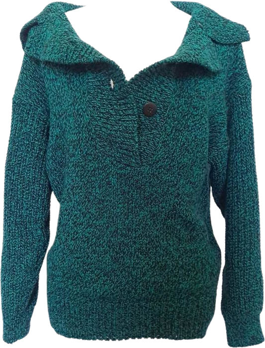 80s Teal And Black Sweater By Just Cristina - Image 5