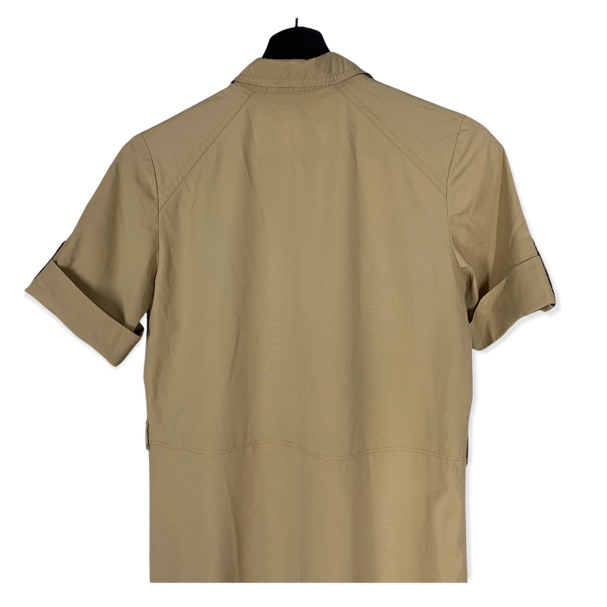 Vintage 80s Khaki Short Sleeve Button Up Shirt Dress by Sasson - Image 6
