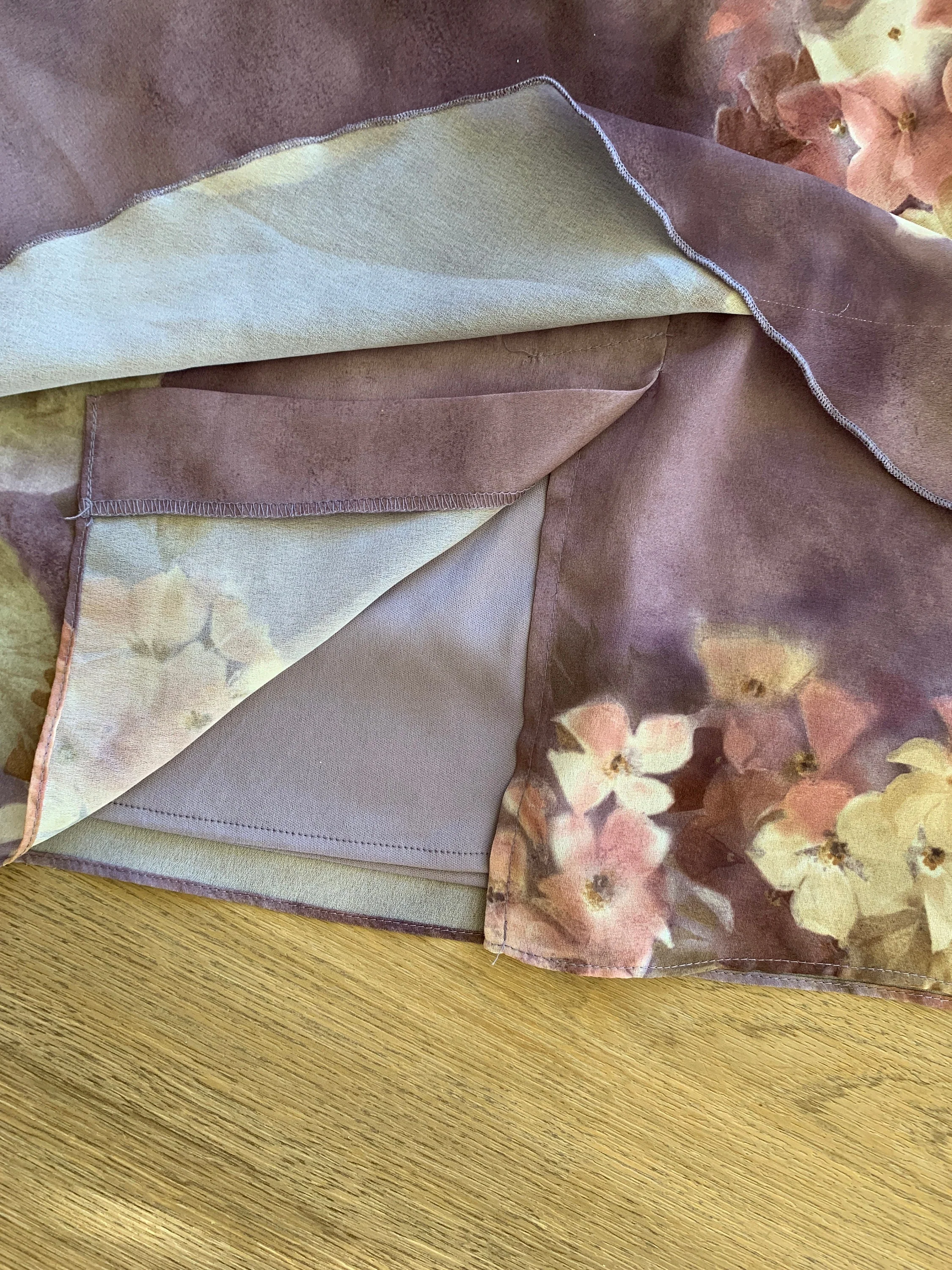 Vintage 80s Layered Sheer Plum Floral Slip Dress Sz M / L by SL Fashions - Image 5