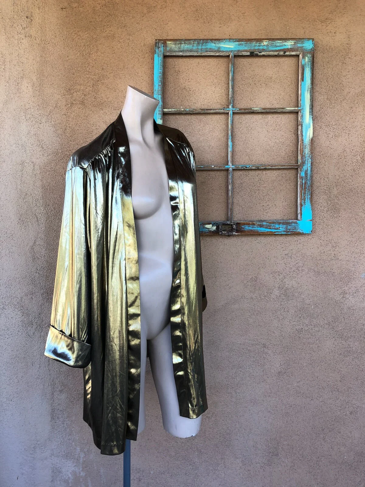 Vintage 80s Liquid Gold Jacket Loose Fitting Os by Joanna - Image 3