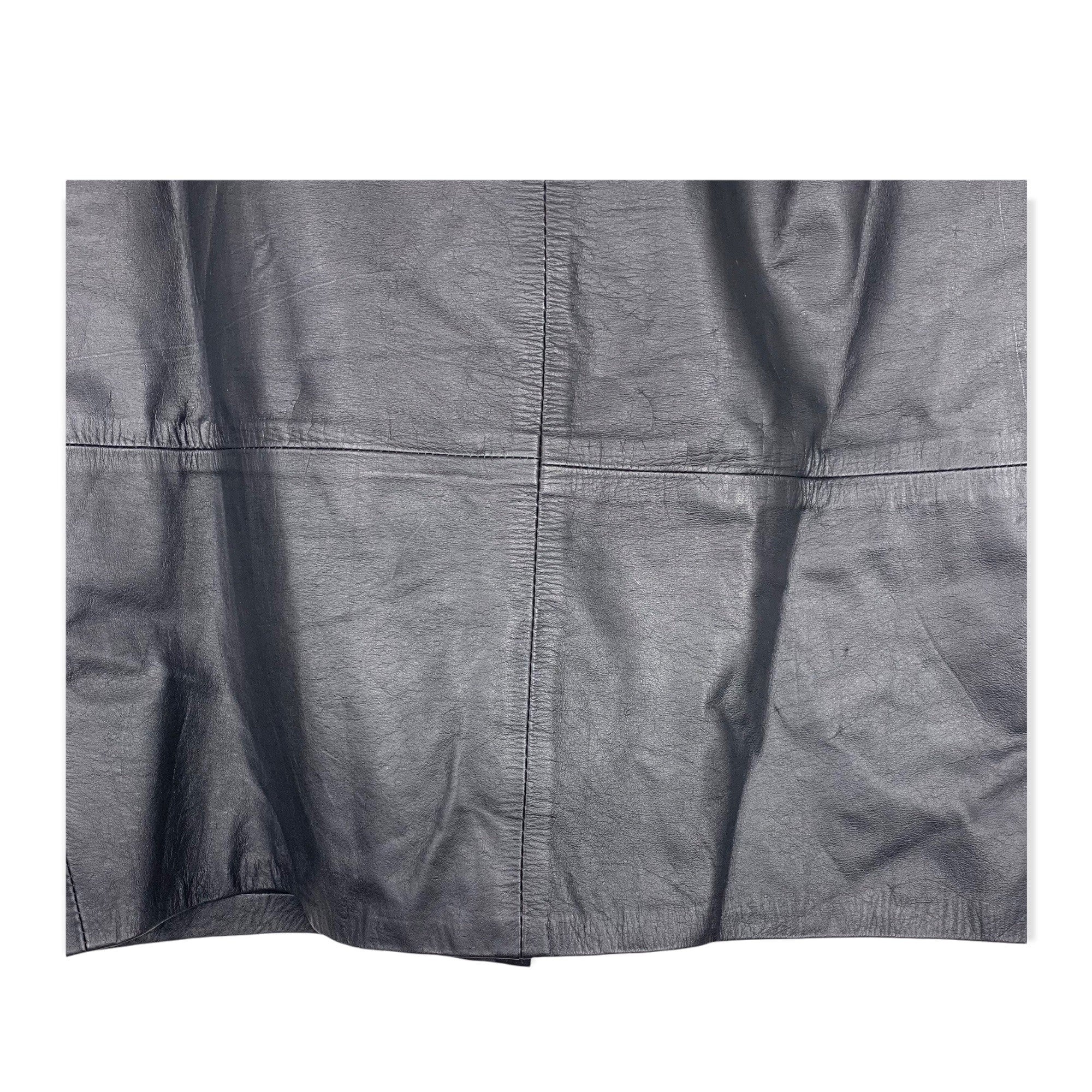 Vintage 80s Made In Argentina Genuine Leather Pencil Mini Skirt Small - Image 4