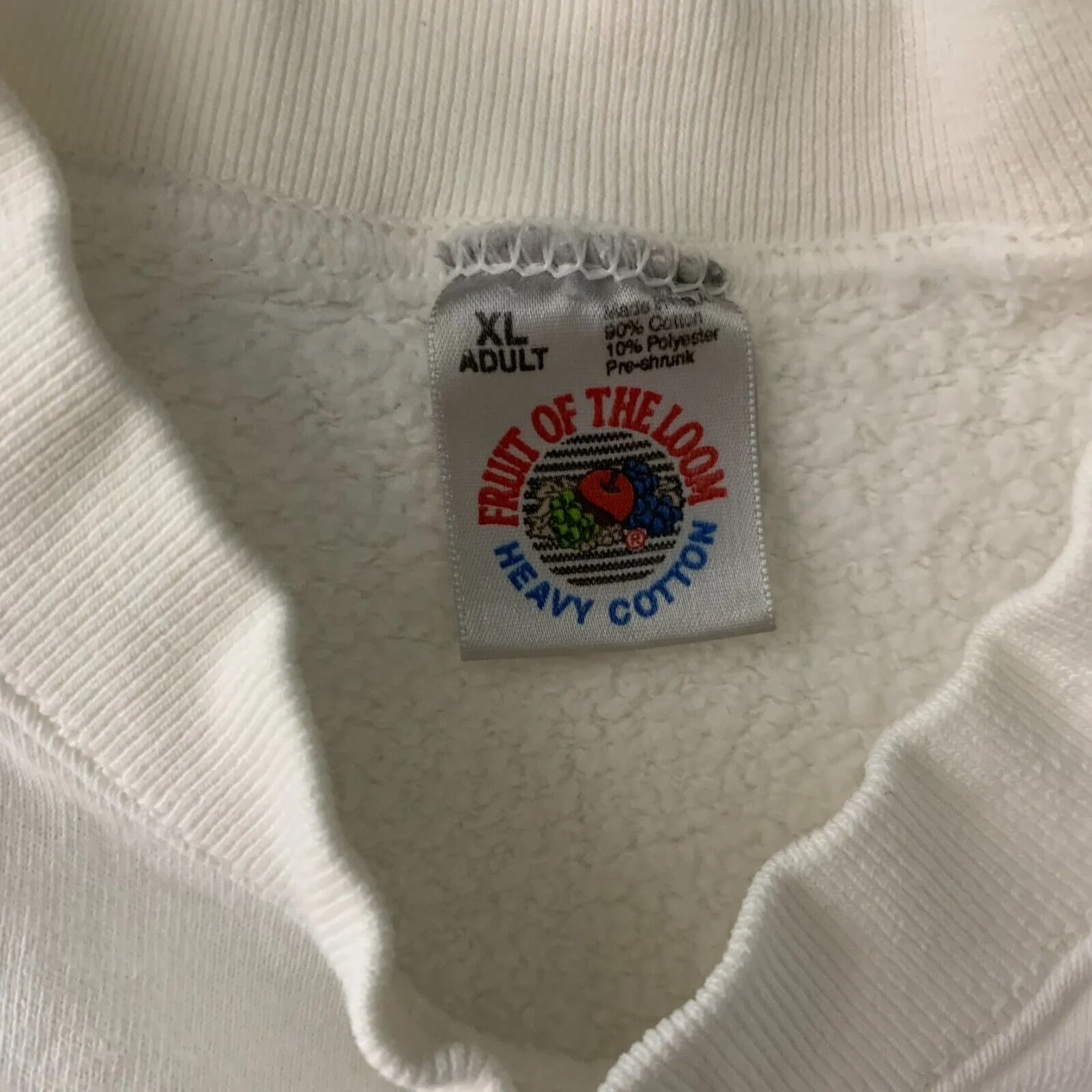 Vintage 80s Mens Clear Lake Riviera Sweatshirt Xl White Crewneck Embroidered by Fruit Of The Loom - Image 8