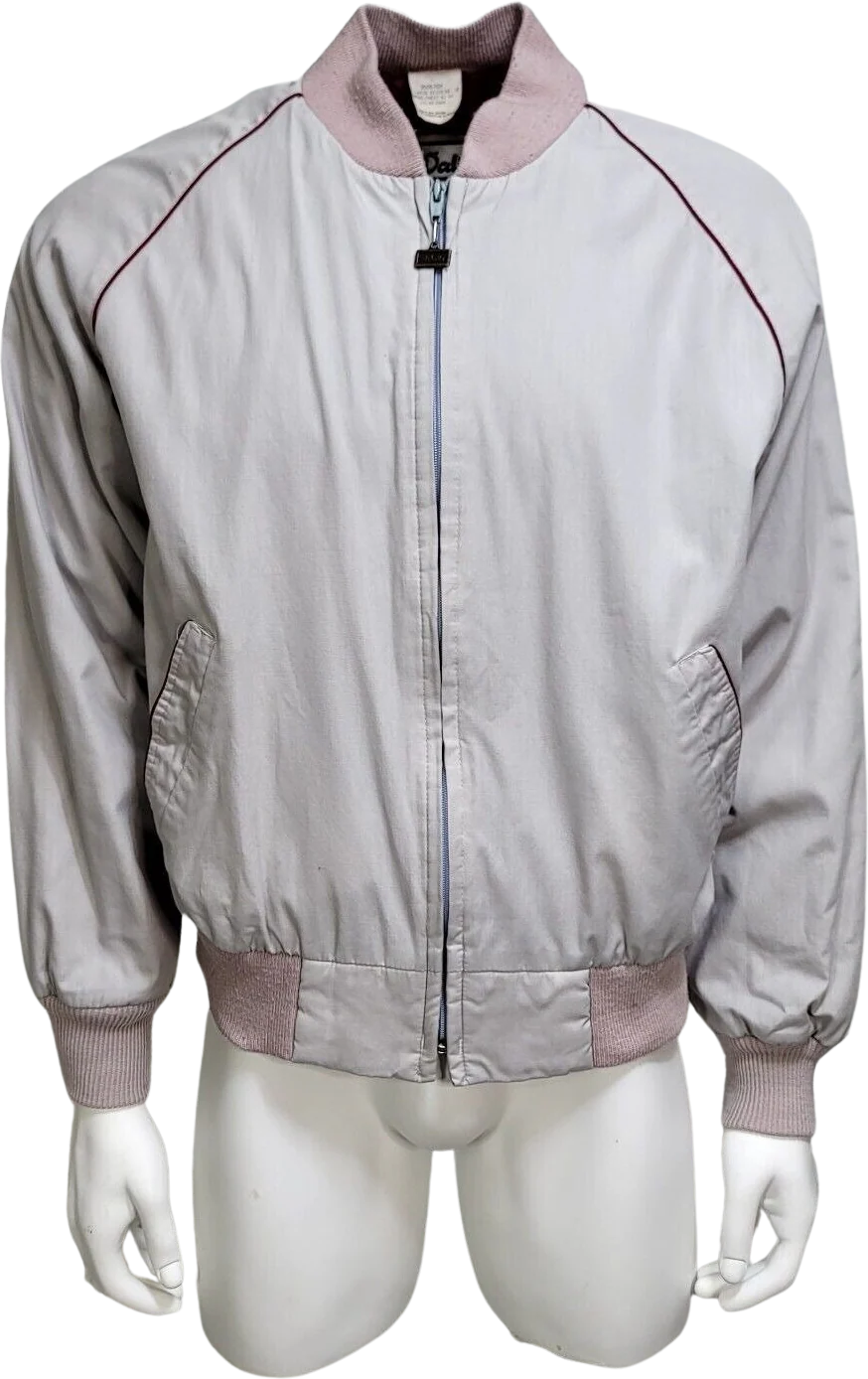 80s Bomber Jacket Full Zip Ribbed Banned Waist By Walls