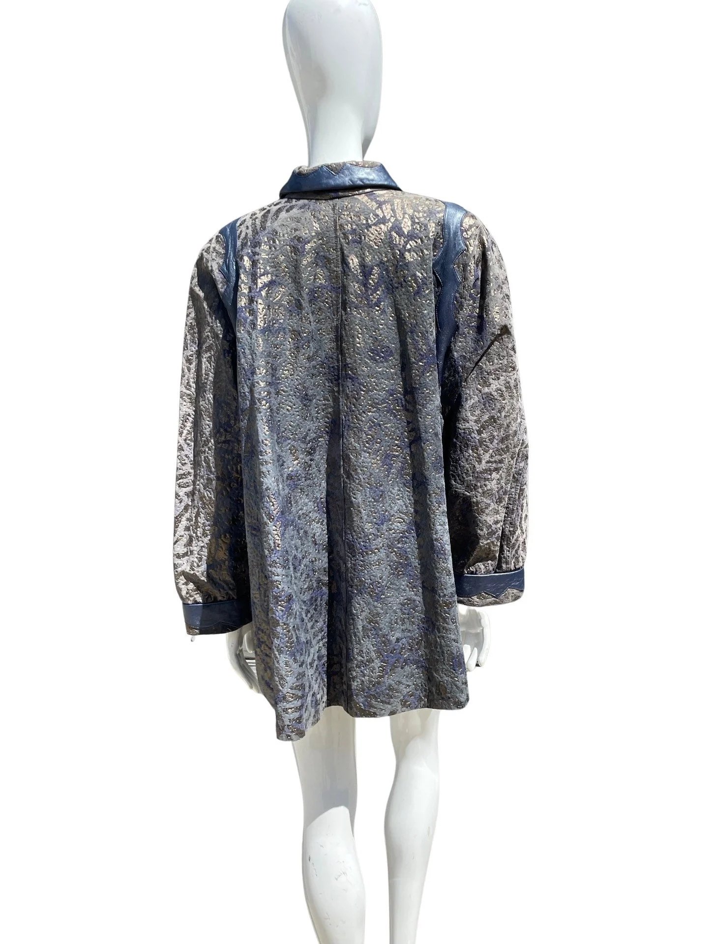 Vintage 80s Metallic Animal Print Leather Jacket Made In Italy Leather Jacket Size 42 Never Used by Maxime - Image 3