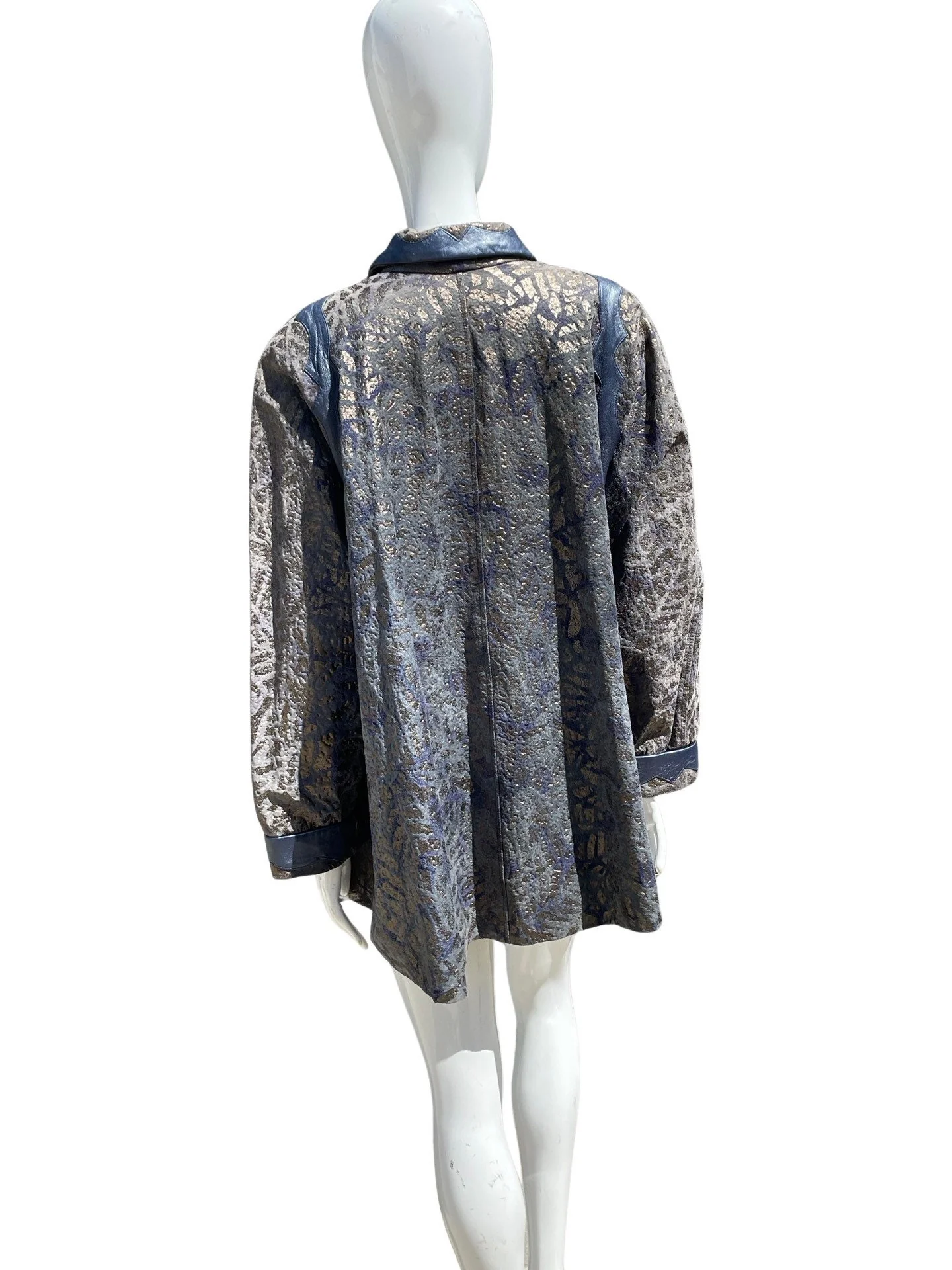 Vintage 80s Metallic Animal Print Leather Jacket Made In Italy Leather Jacket Size 42 Never Used by Maxime - Image 6