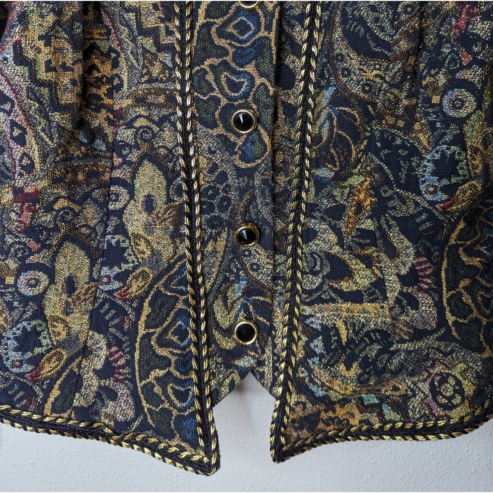 Vintage 80s Metallic Brocade Bolero Jacket Cachet by Cachet by Bari Protas - Image 4