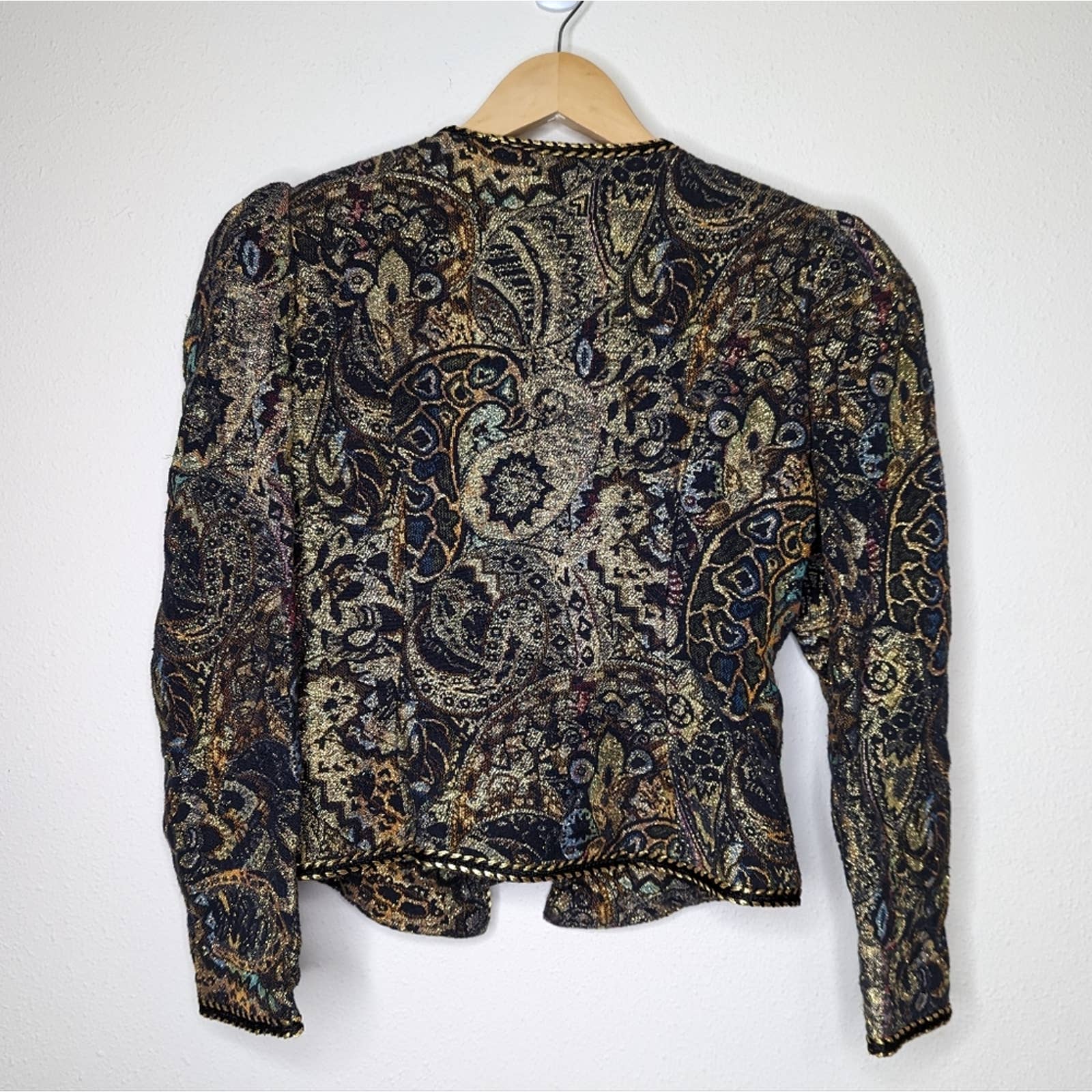 Vintage 80s Metallic Brocade Bolero Jacket Cachet by Cachet by Bari Protas - Image 6