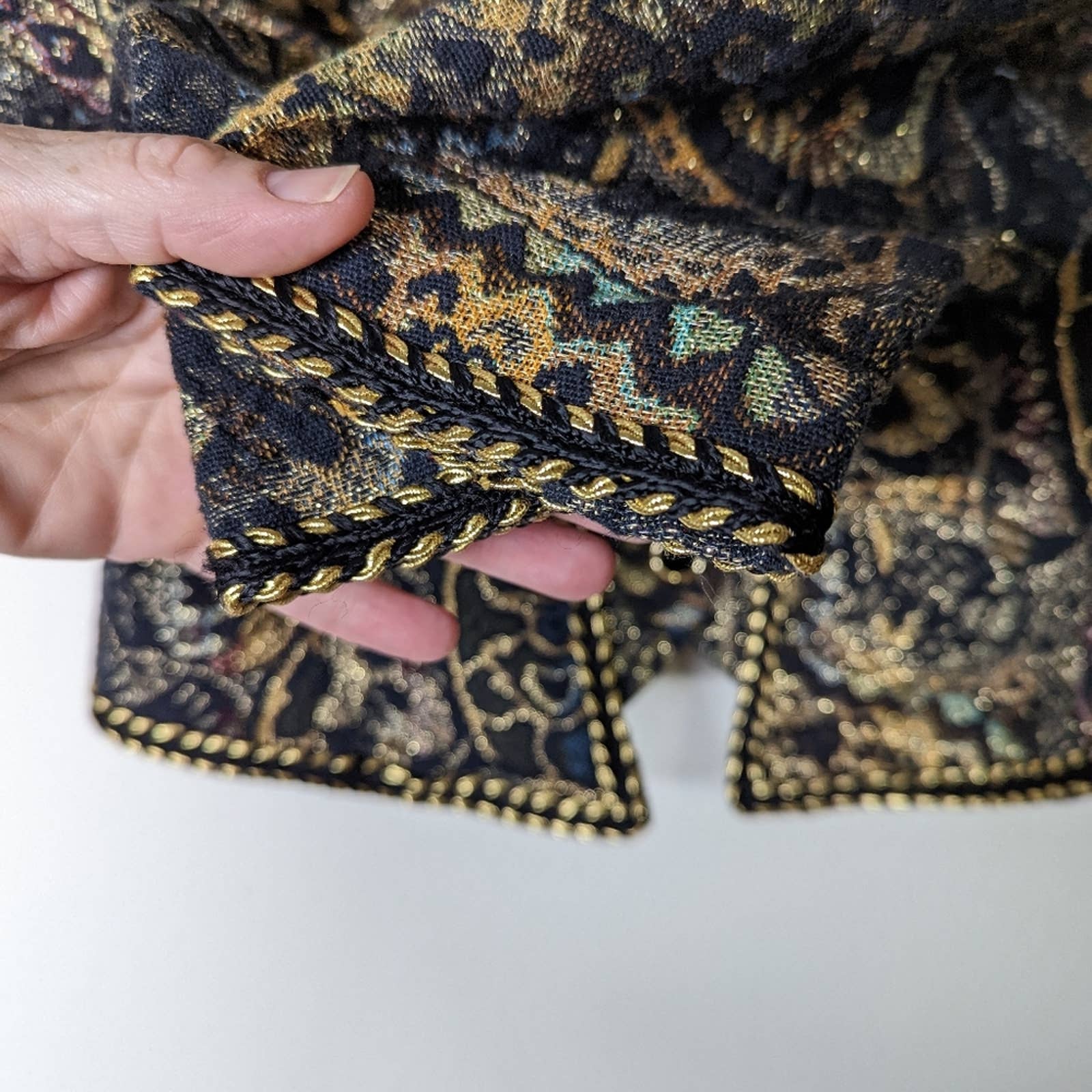 Vintage 80s Metallic Brocade Bolero Jacket Cachet by Cachet by Bari Protas - Image 8