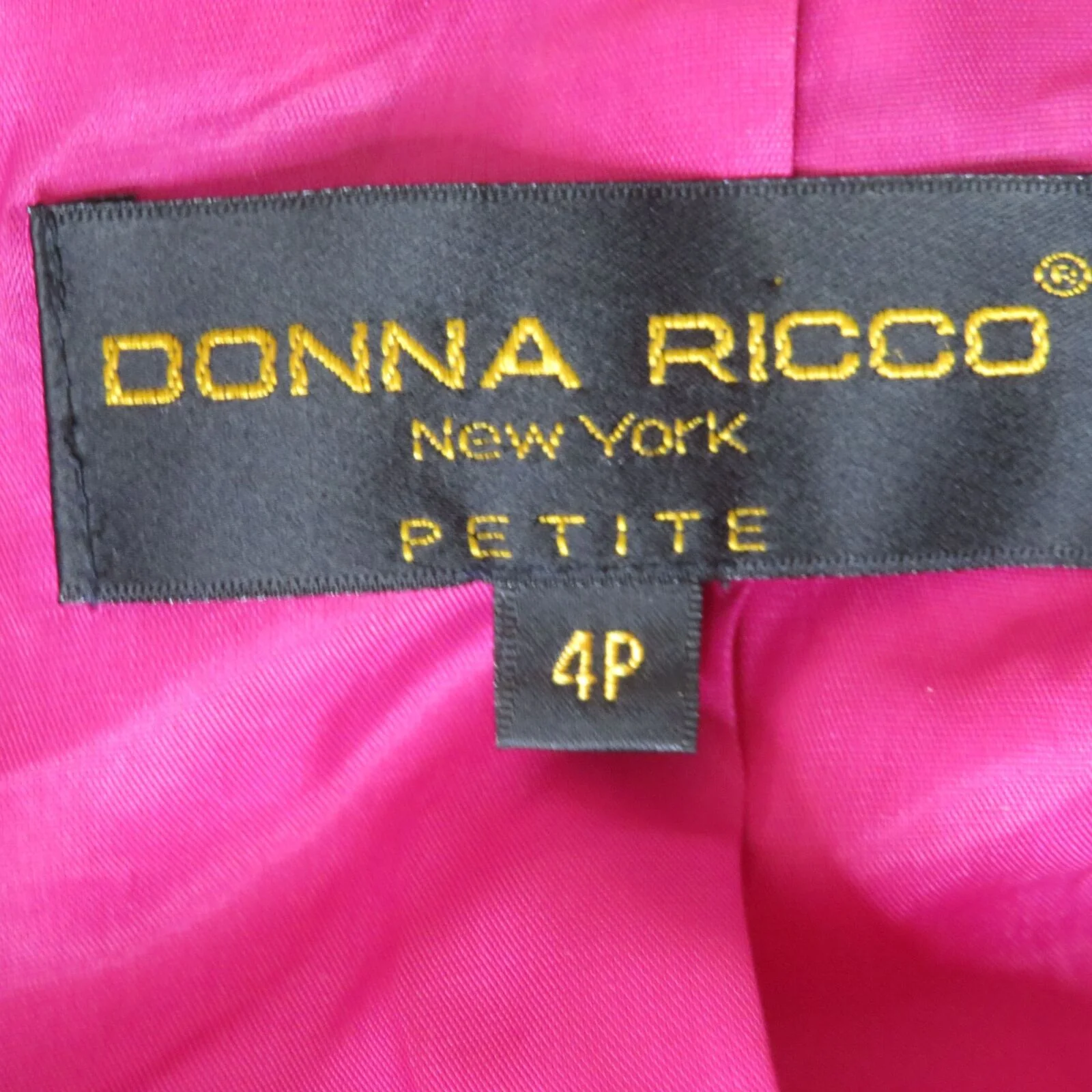 Vintage 80s Mod Blouse Jacket 4p Hot Pink Collar Quarter Length Sleeve Usa Made by Donna Ricco - Image 10