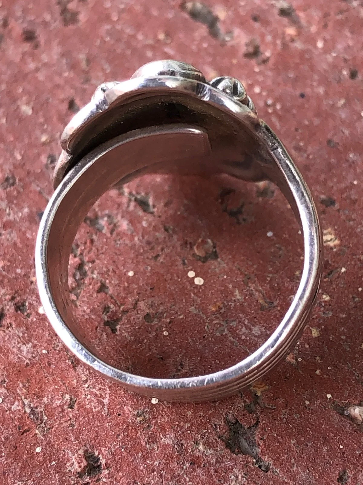 80s Vintage Navajo Sterling Silver Statement Ring Adjustable Sz 7 By Native - Image 8