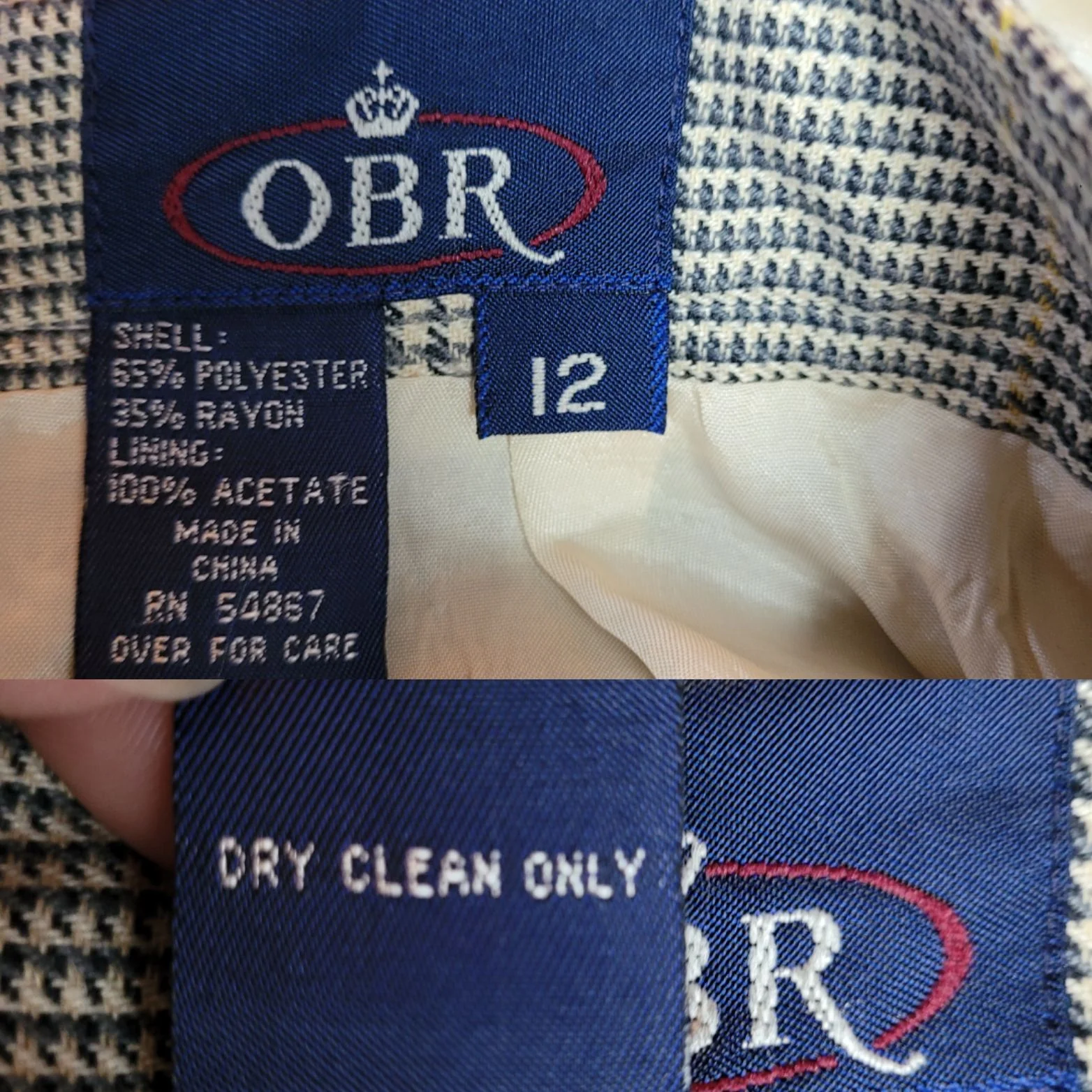 Vintage 80s Obr Skirt Tea Length Pencil Glen Plaid Yellow S Academia Clueless by OBR - Image 3