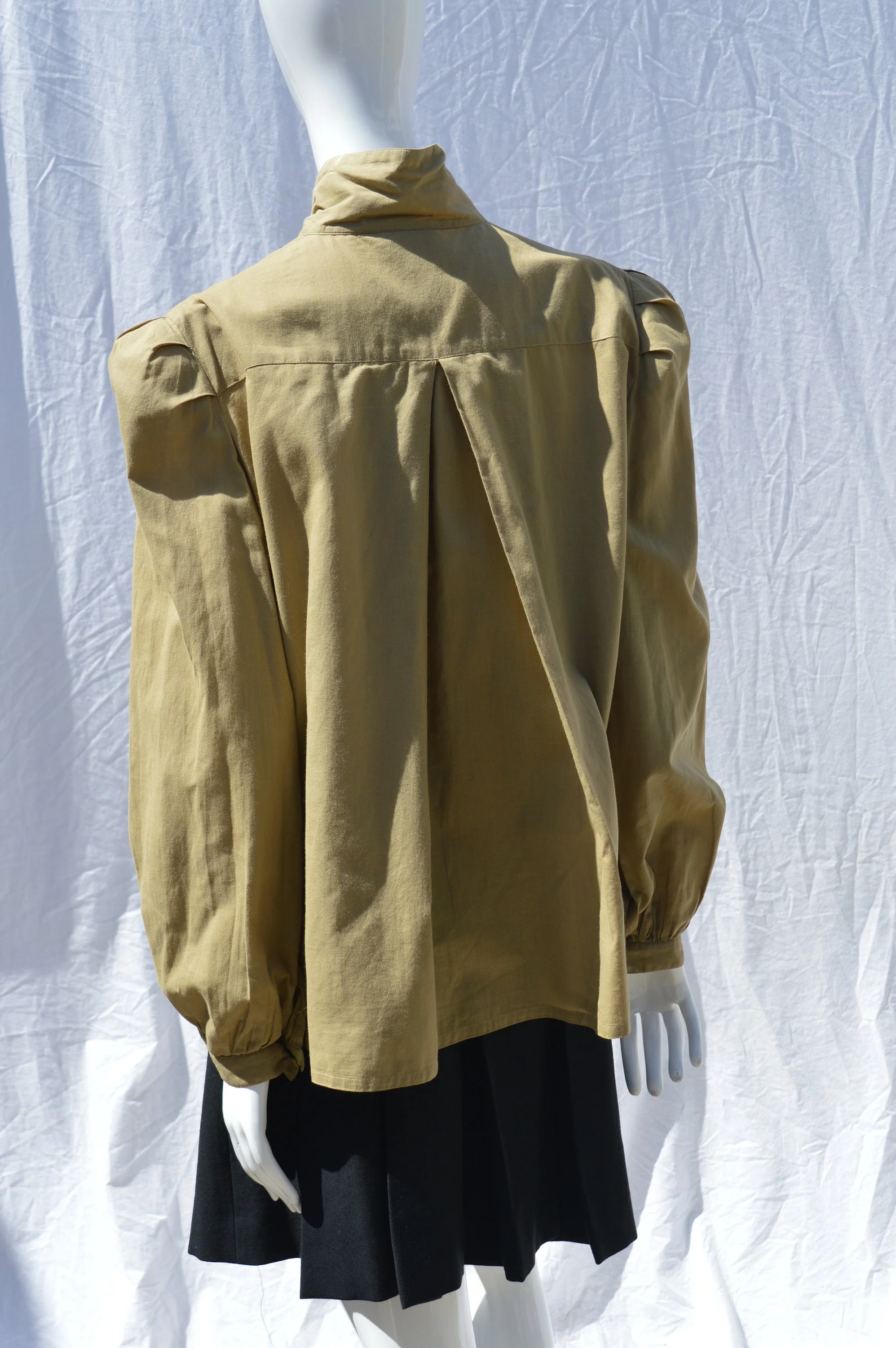 Vintage 80s Oversize Pleated Blouse Shirt Tp Cotton Avant Garde New Wave Modern Size L by Krizia - Image 8