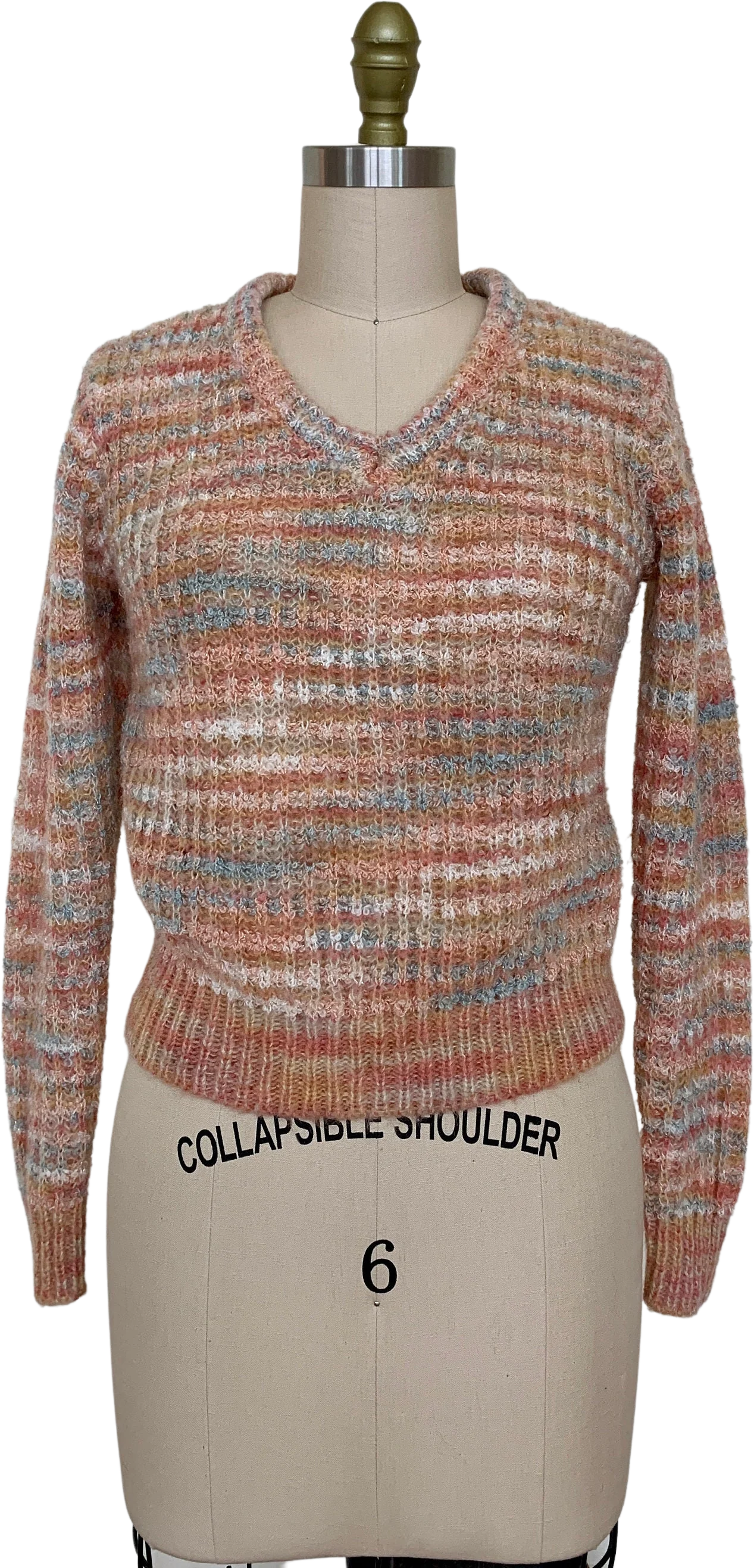Vintage 80s Pastel Light Knit Sweater Sz S / M by Beewear