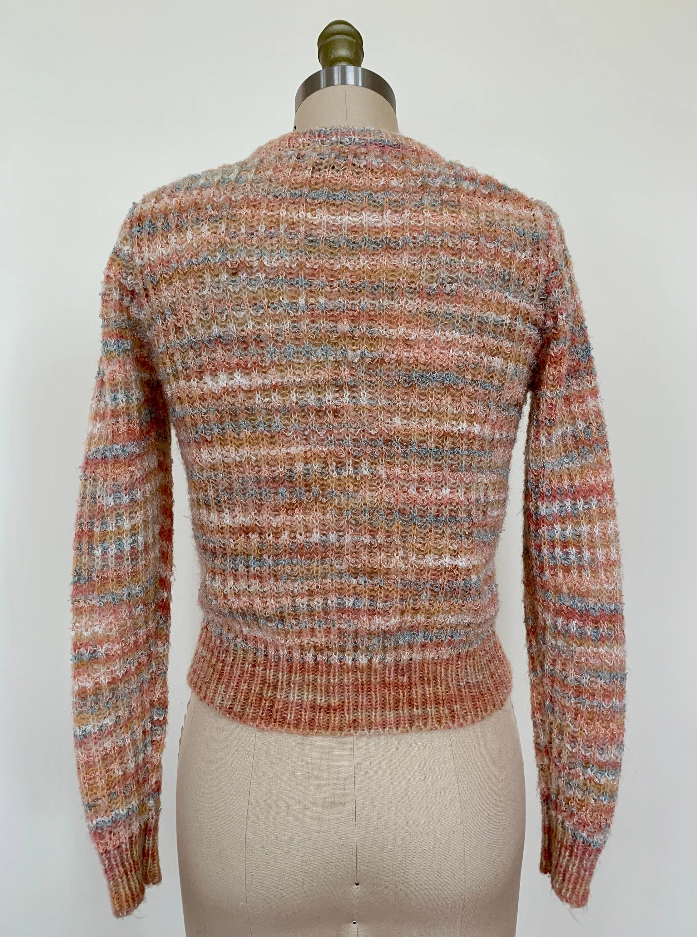 Vintage 80s Pastel Light Knit Sweater Sz S / M by Beewear - Image 2