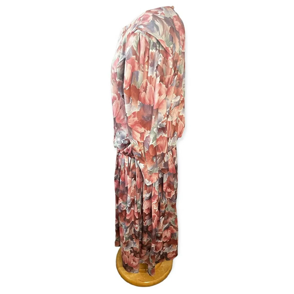 Vintage 80s Pastel Pink Blue Abstract Monet Floral Dress 20w Xxl Cottage Granny by Leni - Image 5