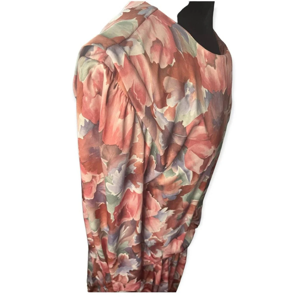 Vintage 80s Pastel Pink Blue Abstract Monet Floral Dress 20w Xxl Cottage Granny by Leni - Image 6