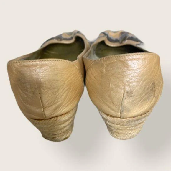 Vintage 80s Peep Toe Wedge Bird Espadrilles 8. 5 by Margaret J - Image 4