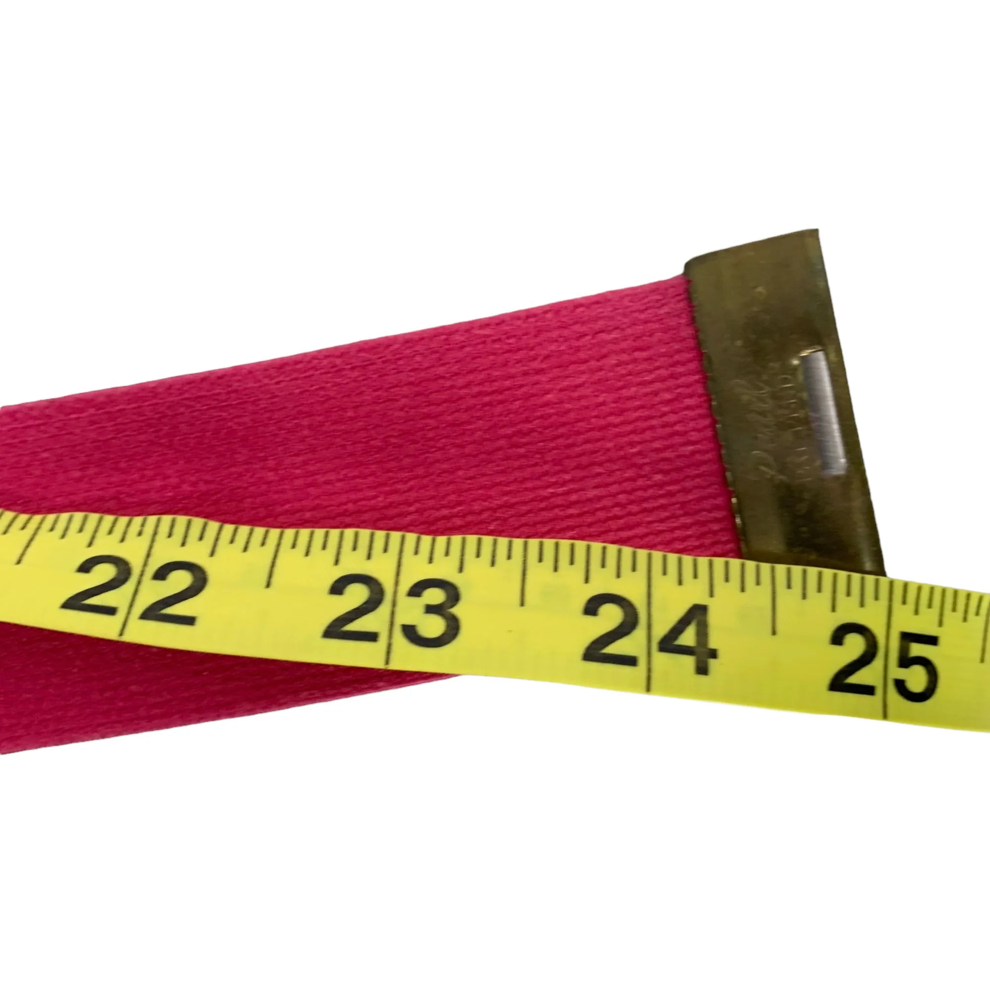 Vintage 80s Pink Stripe Buckle Elastic Fabric Belt Small - Image 2