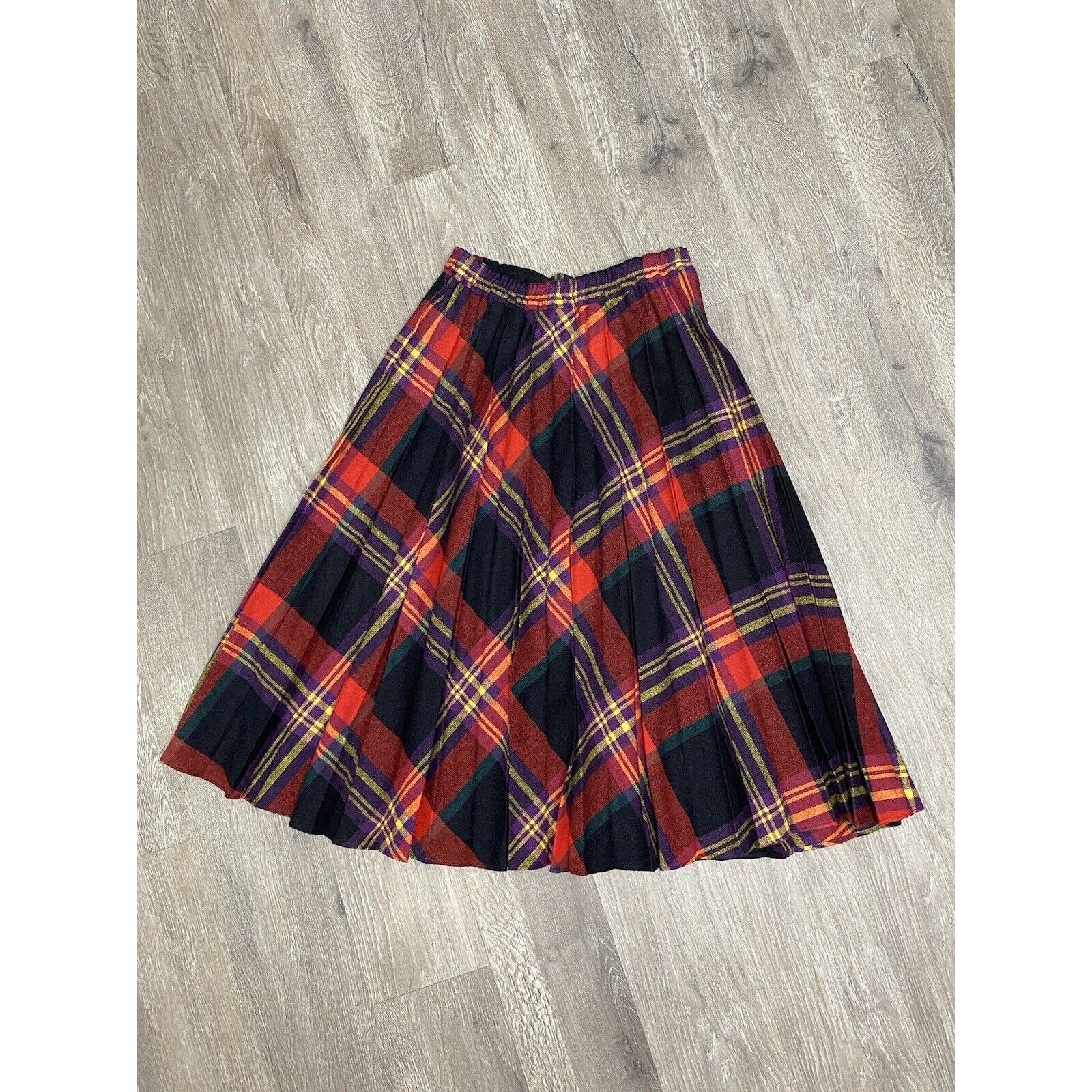 Vintage 80s Plaid Skirt Wool Blend Tartan Knee Length by Century Boston - Image 2