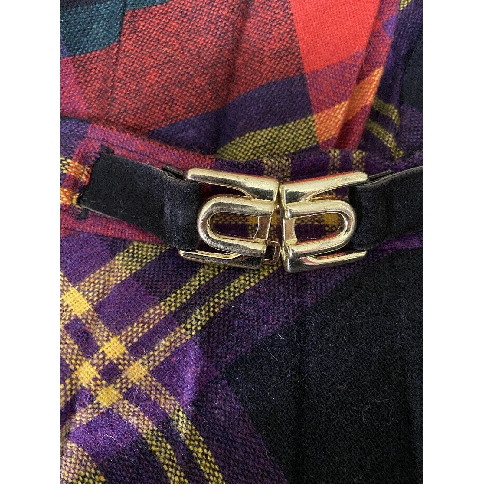 Vintage 80s Plaid Skirt Wool Blend Tartan Knee Length by Century Boston - Image 4