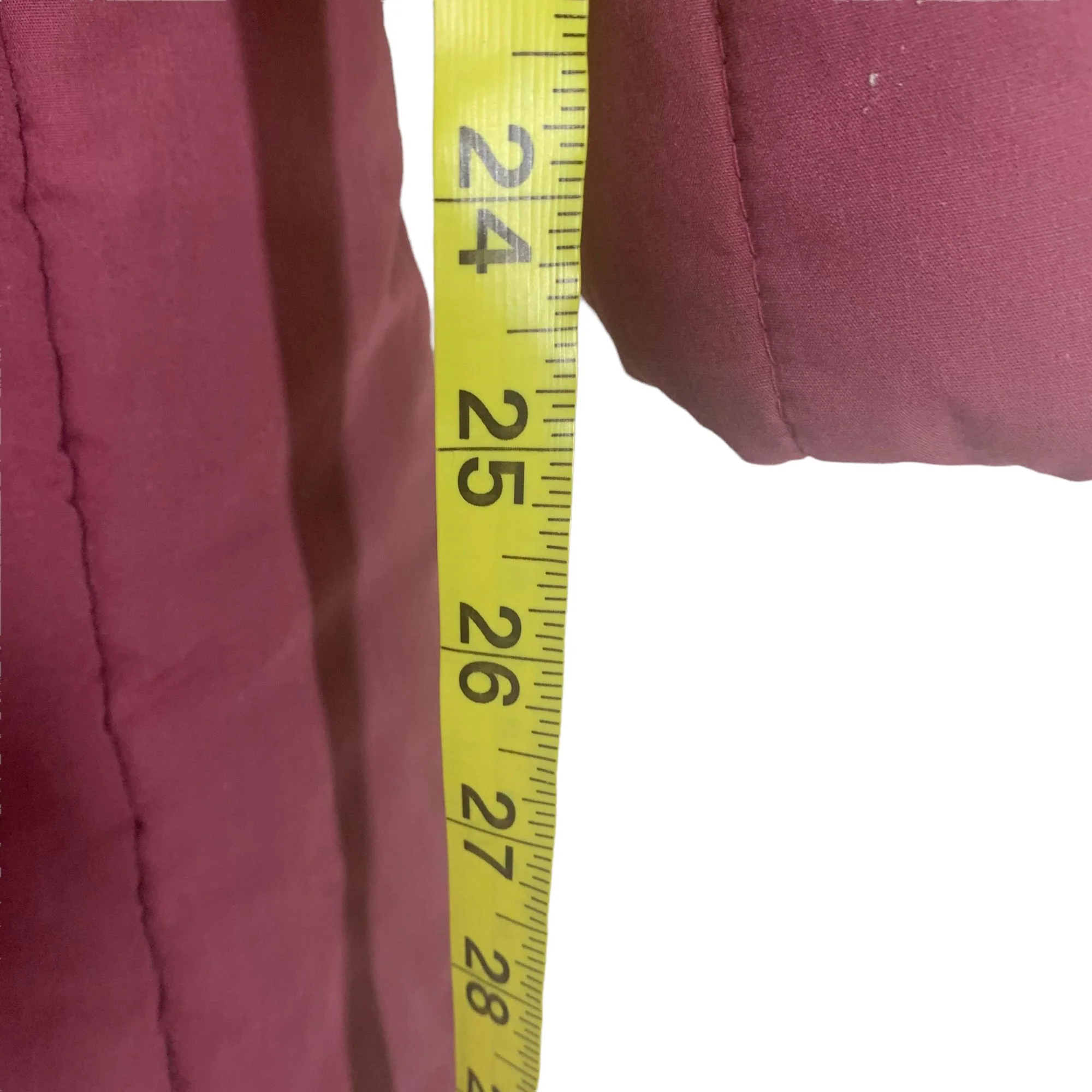 Vintage 80s Plum Burgundy Saxton Hall Quilted Long Zip Up Jacket Medium - Image 9